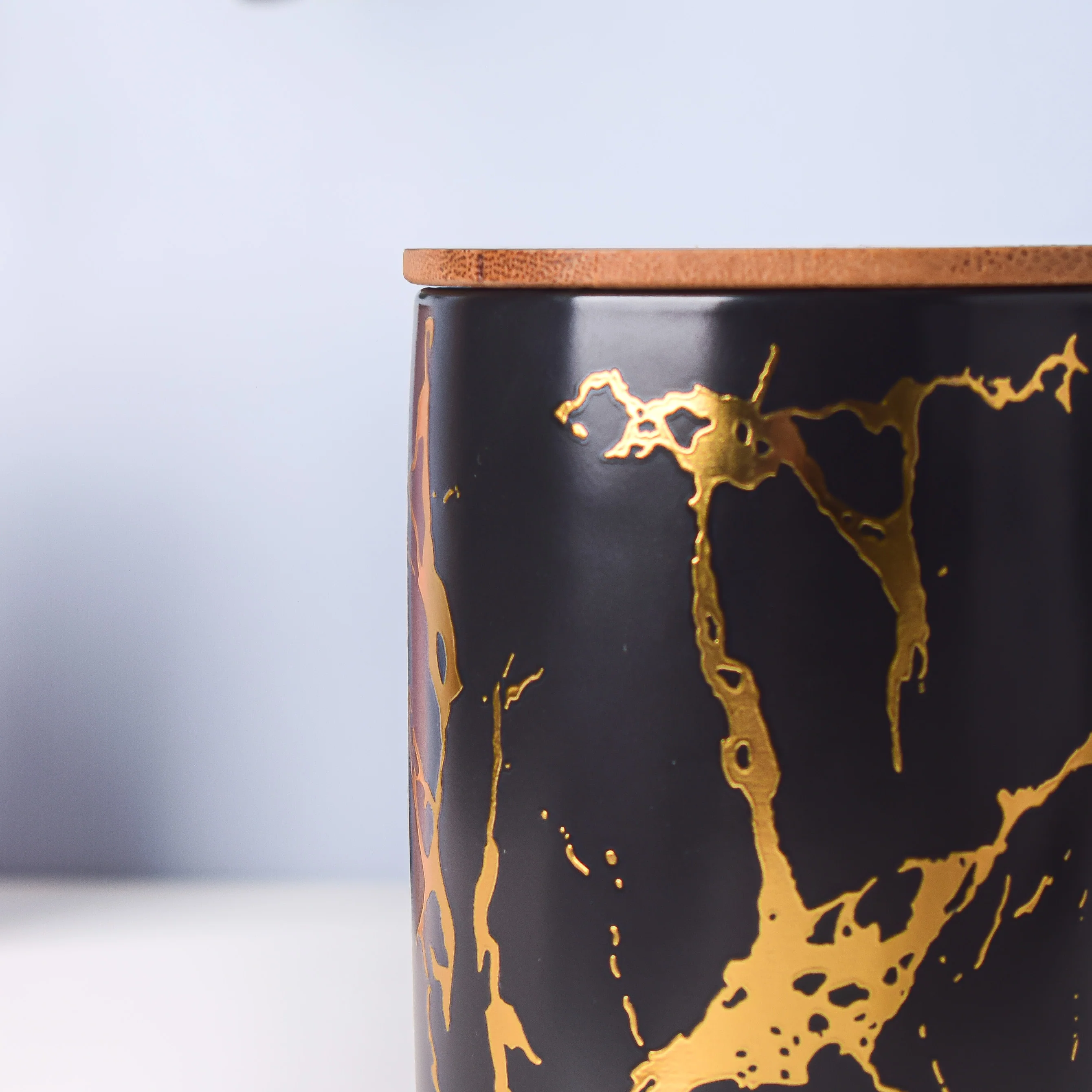 Auric Marble Black Jar with Lid - Image 5