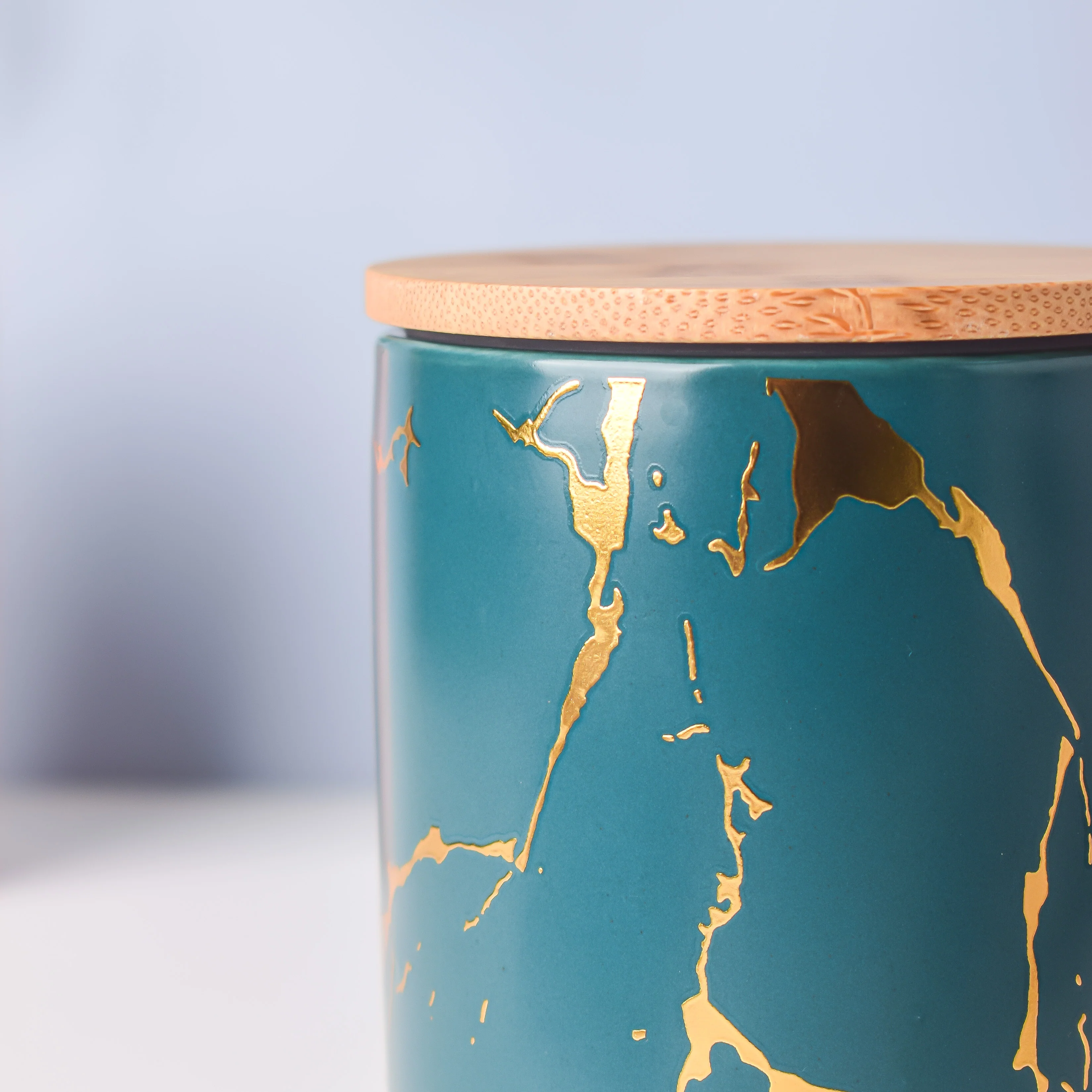 Auric Marble Green Jar with Lid - Image 5