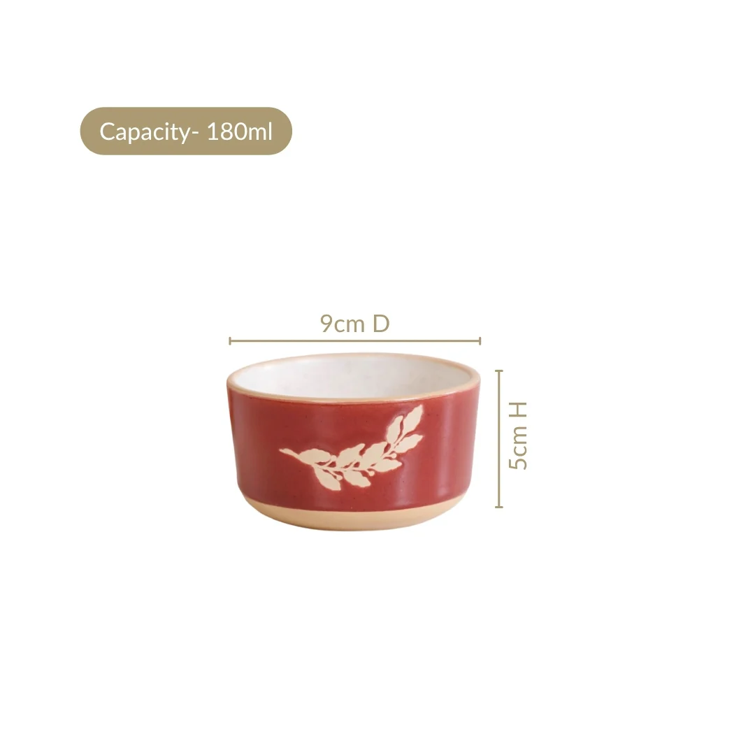 Autumn Leaf Ceramic Snack Bowl Set Of 4 180ml - Image 3