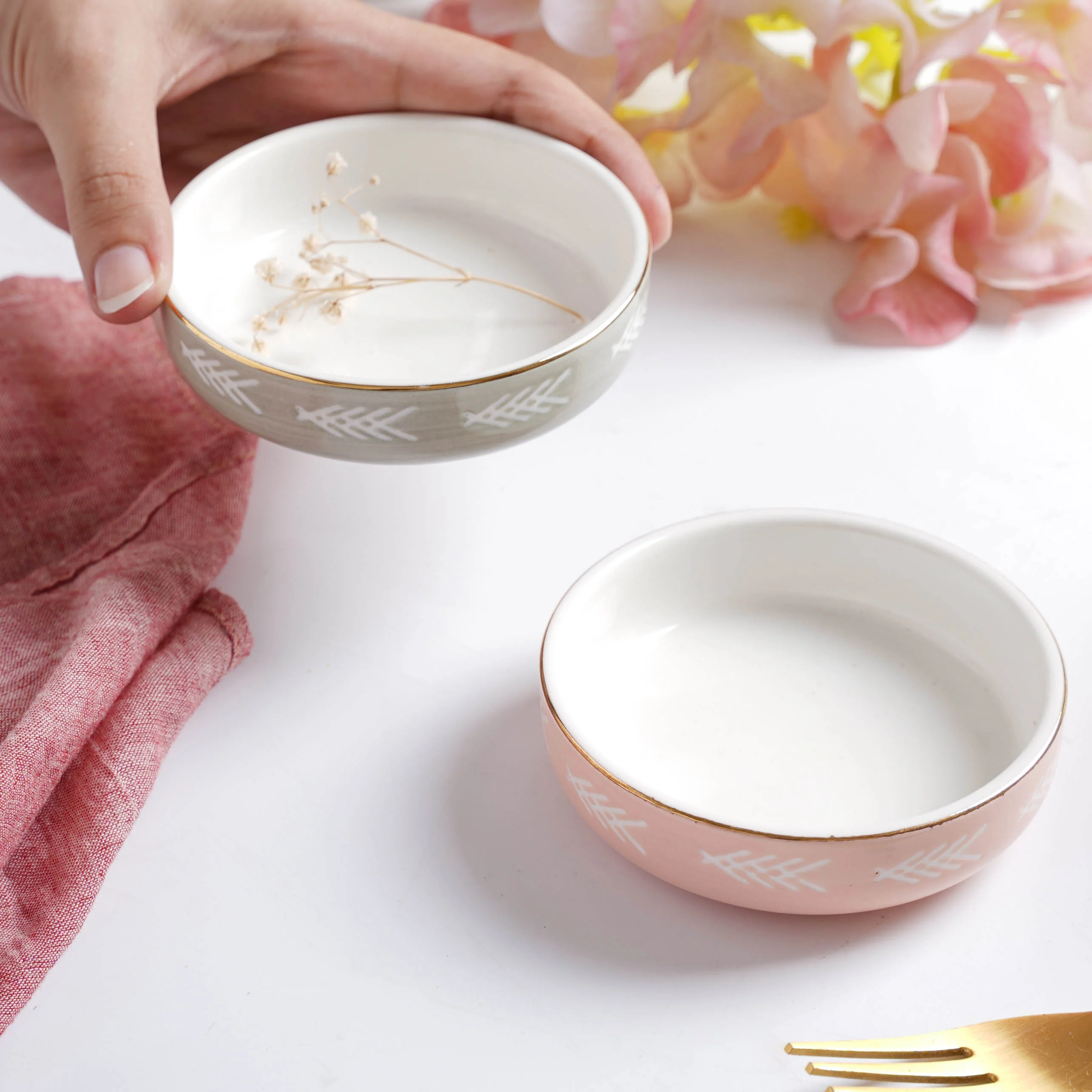 Azo Pink Grey 34 Piece Dinner Set For 6 - Image 8