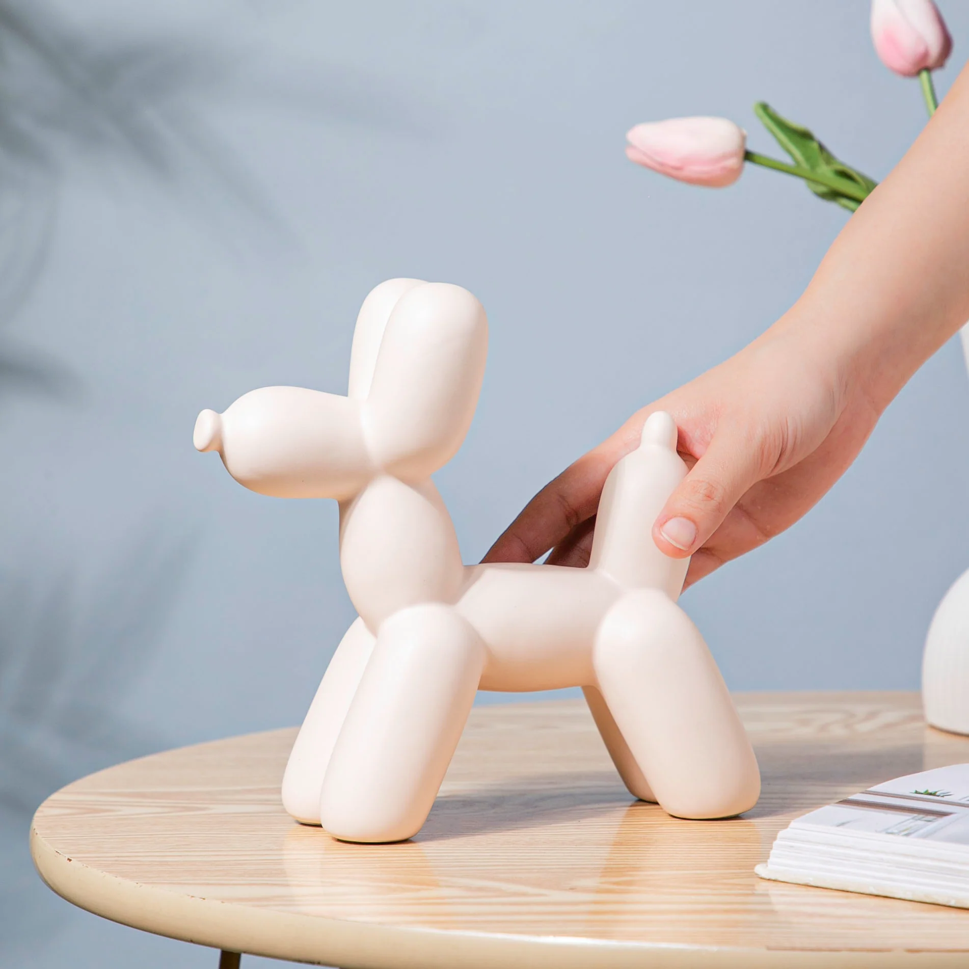 Balloon Dog Ceramic Showpiece Off White - Image 2