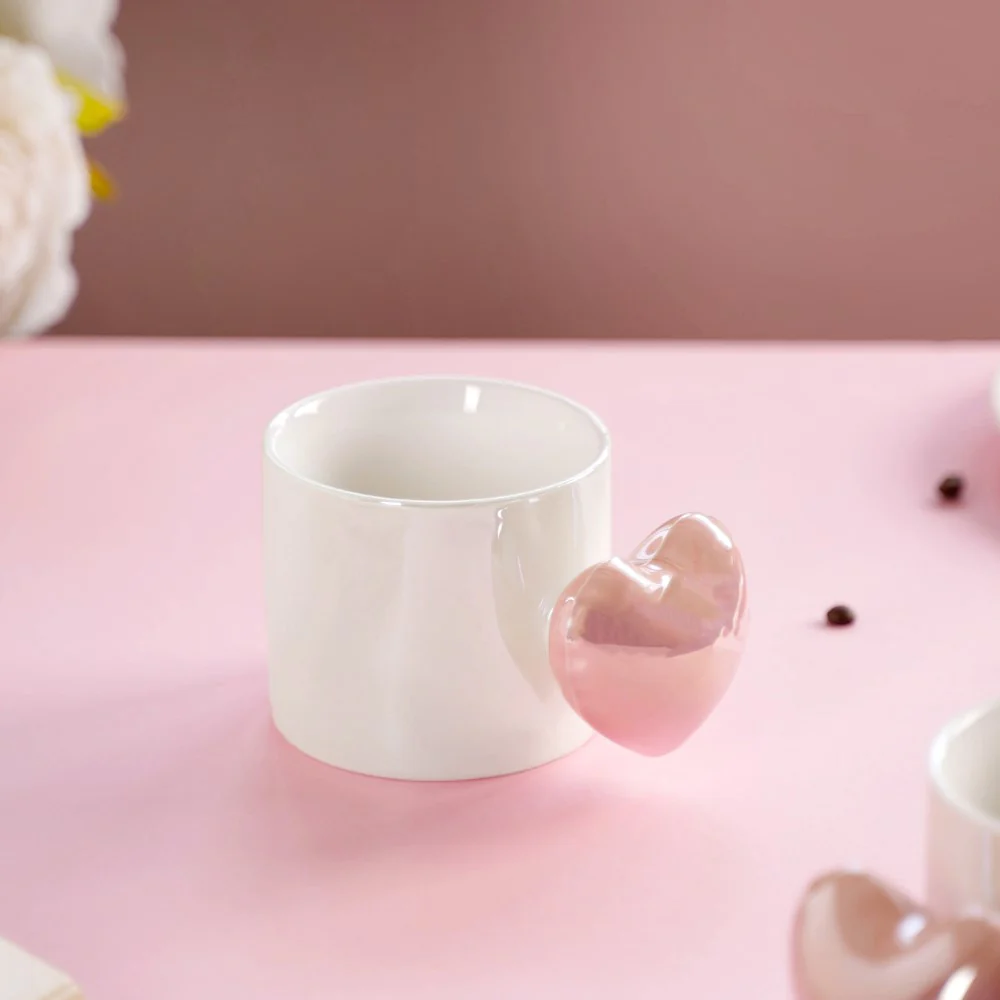 Balloon Heart Coffee Mug Pink Set of 2 330ml - Image 5