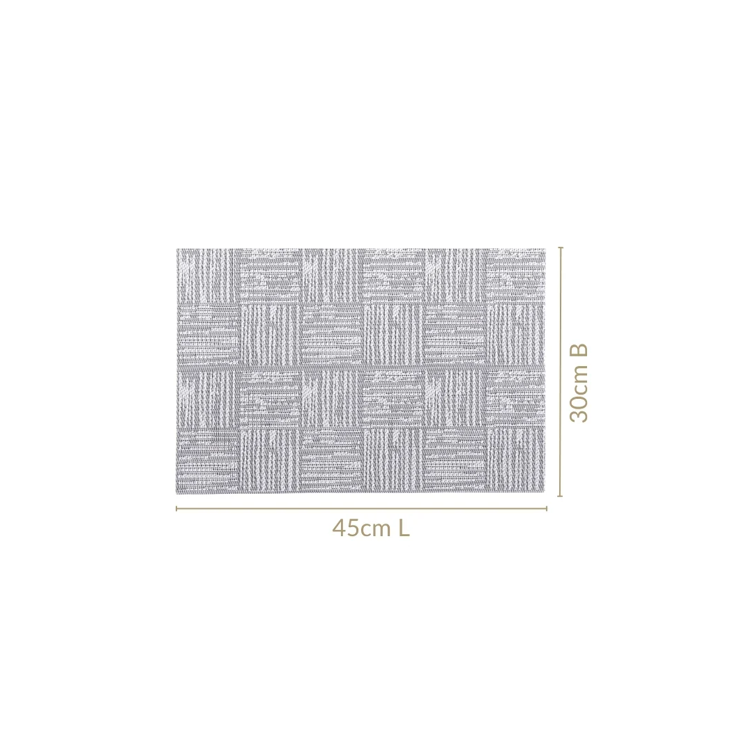 Basket Weave Grey Dinner Table Mats Set Of 6 - Image 4