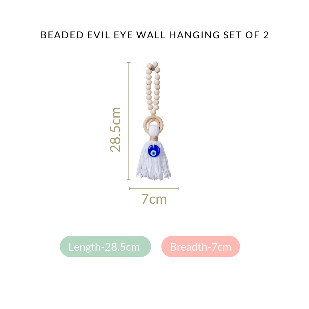 Beaded Evil Eye Wall Hanging Set Of 2 - Image 4