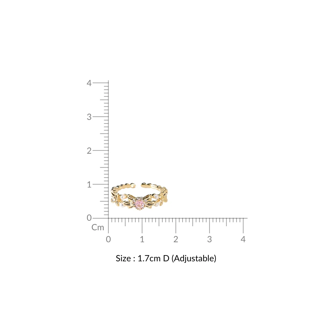 Beaded Floral Ring - Image 3