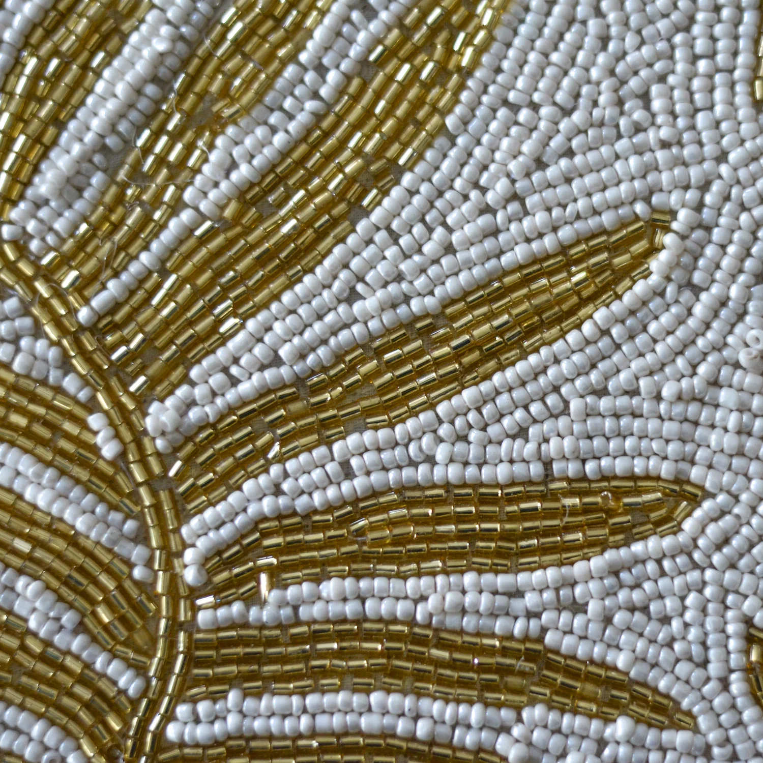 Beads White and Gold Rectangle Table Mat - Image 5