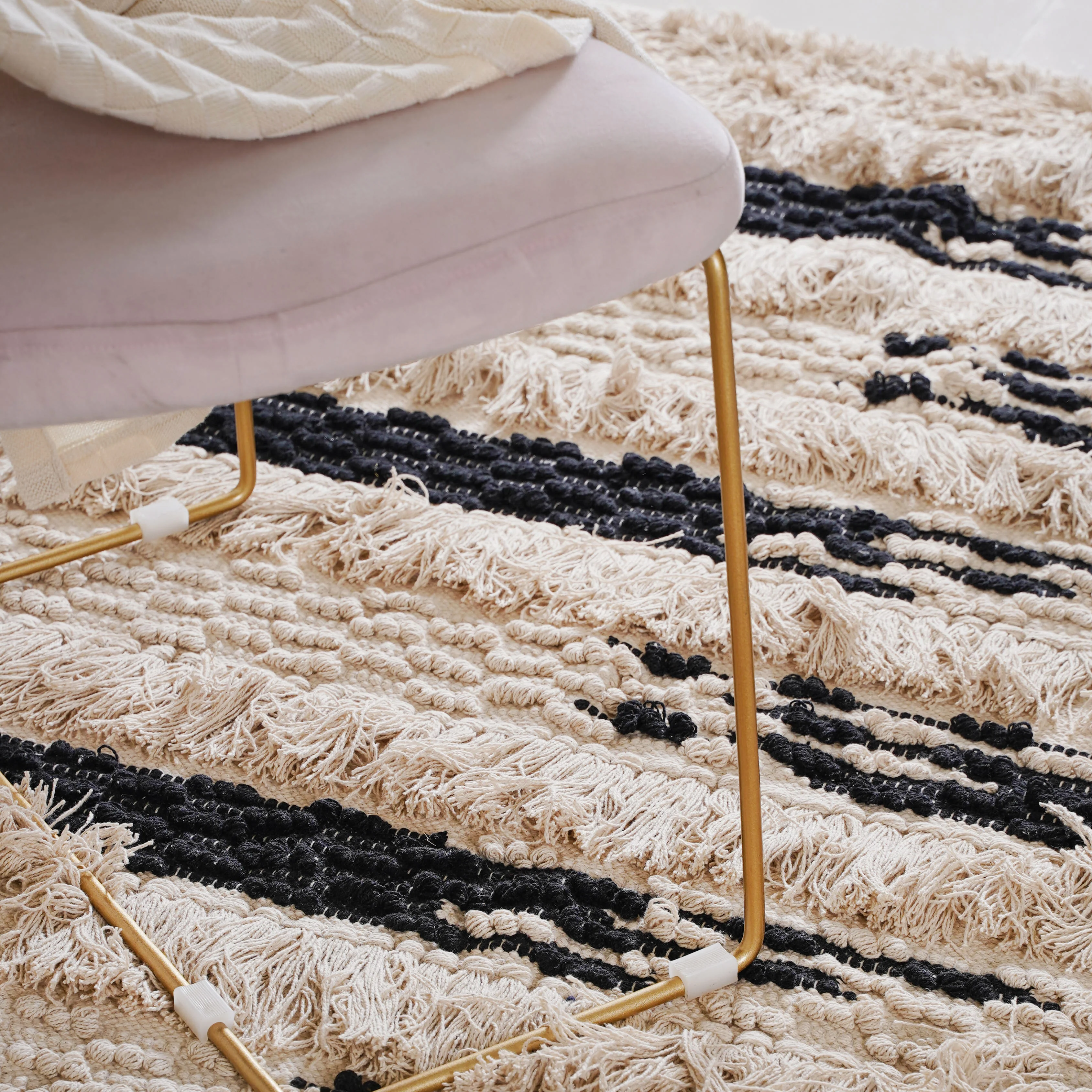 Beige and Black Living Room Rug - Image 5