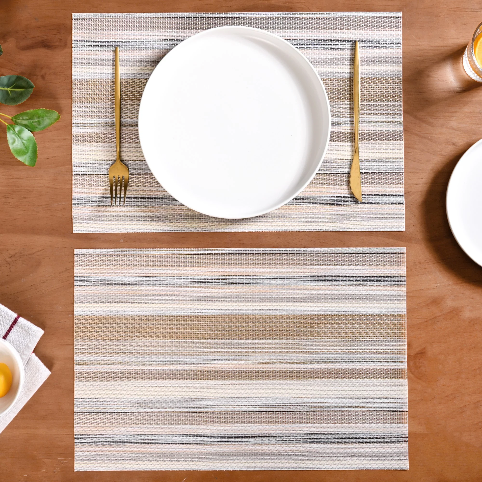 Beige and Brown Placemats Set Of 6 - Image 7