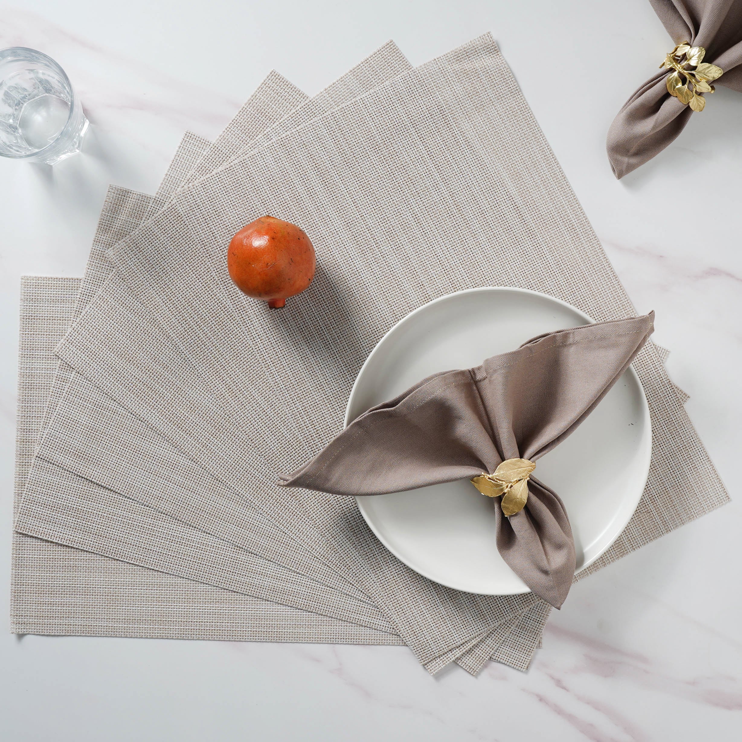 Beige PVC Table Mat Set of 6
