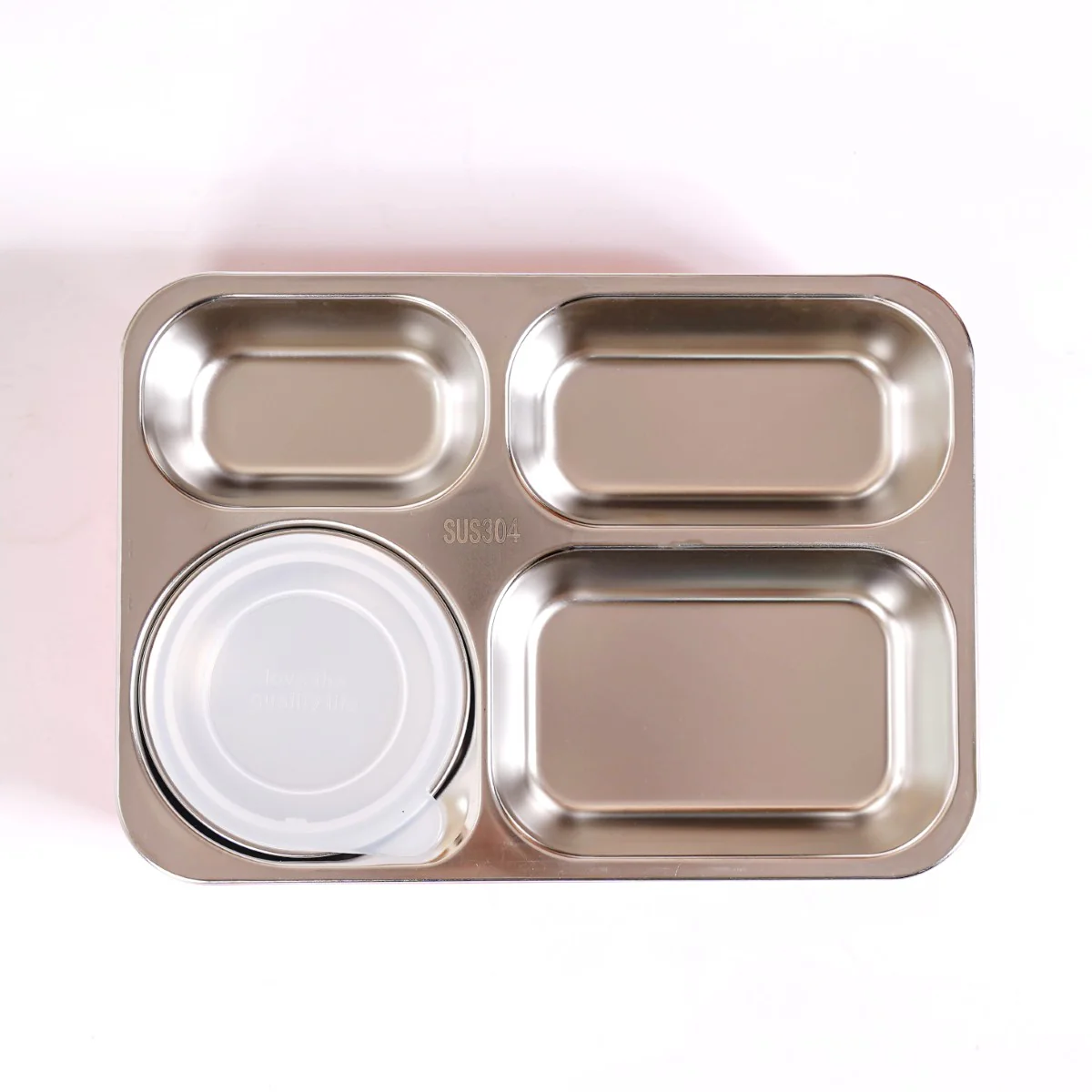 Bento Pink 4 Grid Stainless Steel Lunch Box For Office 950ml - Image 20