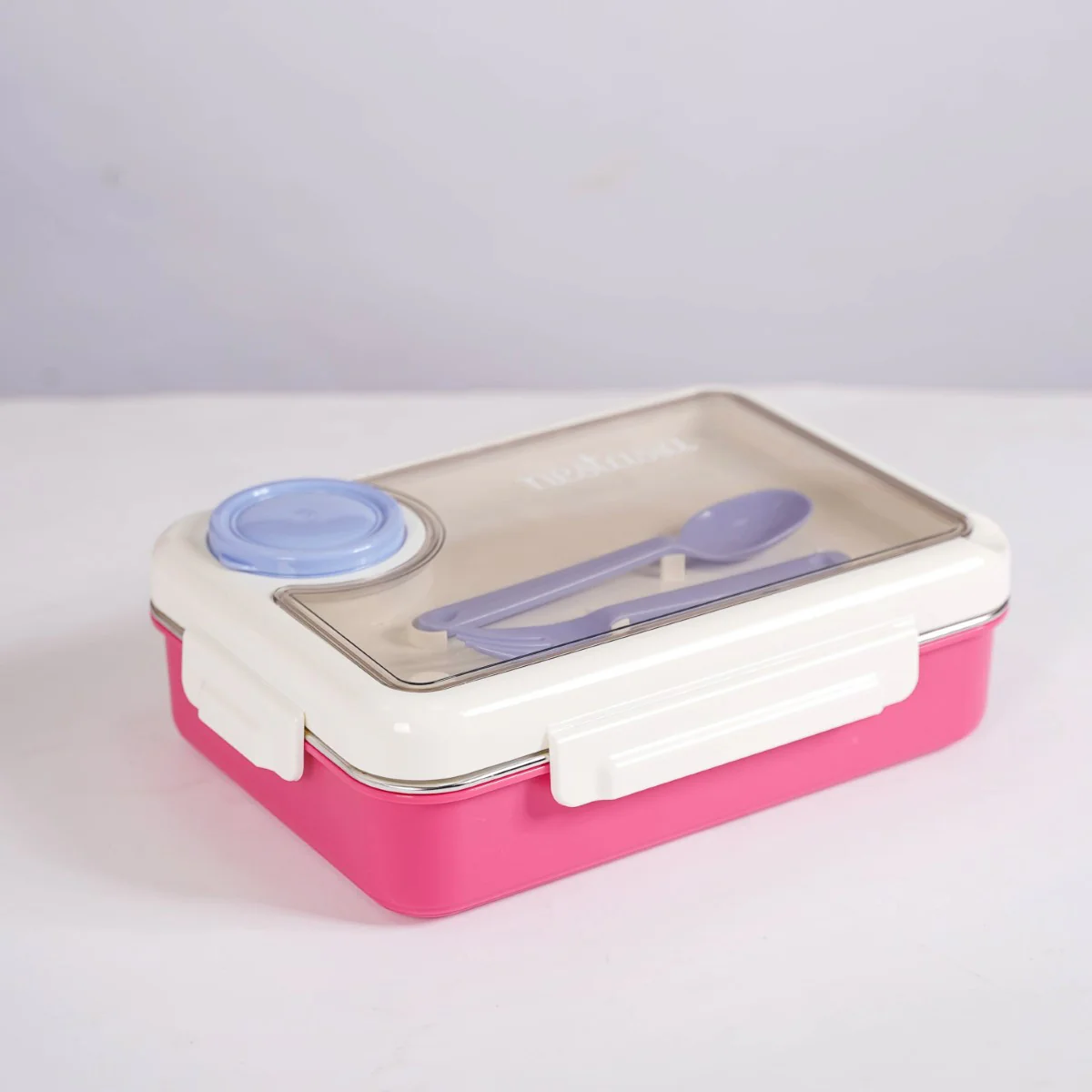 Bento Pink 4 Grid Stainless Steel Lunch Box For Office 950ml - Image 23