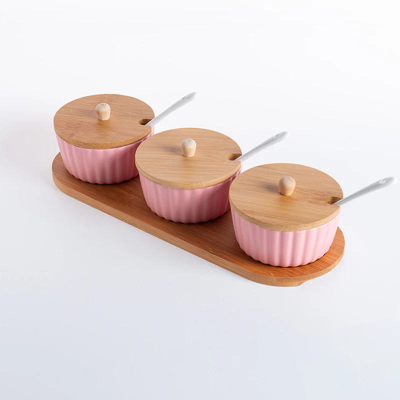 Berry Blush Pink Spice Jar Set Of 3 - Image 12