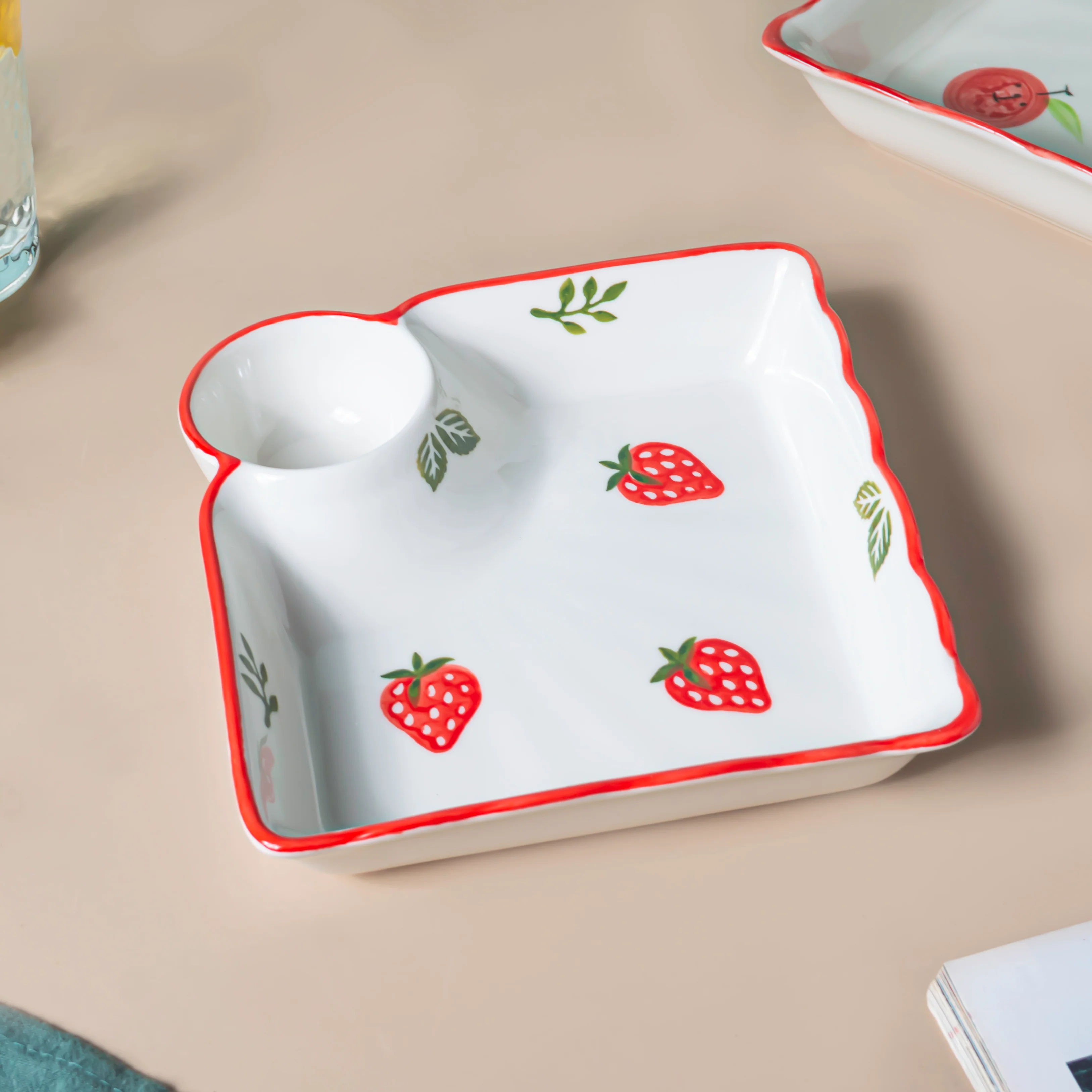 Berry Cute Strawberry Sectioned Plate Red - Image 5