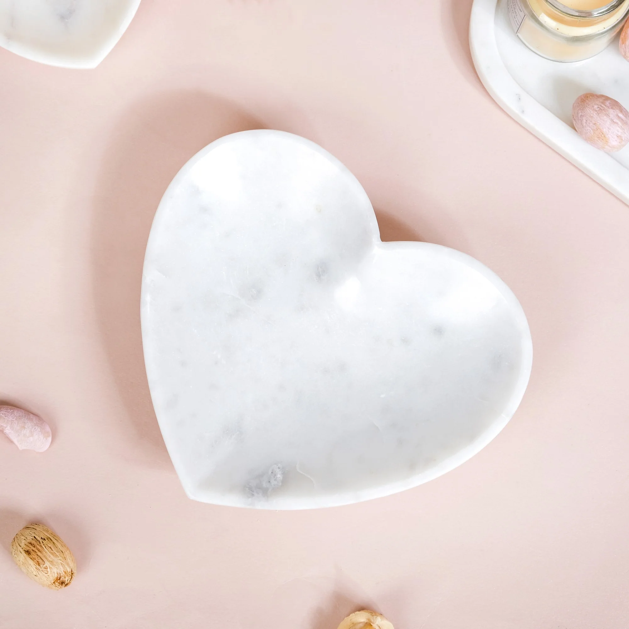 Big Heart Polished Marble Stone Platter 8 Inch - Image 7