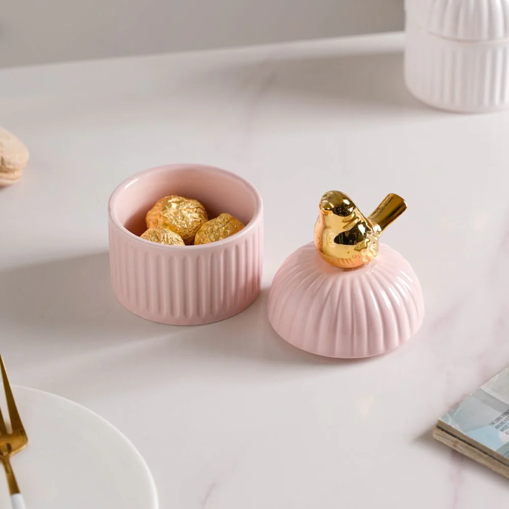 Bird Ceramic Canister Pink - Image 9