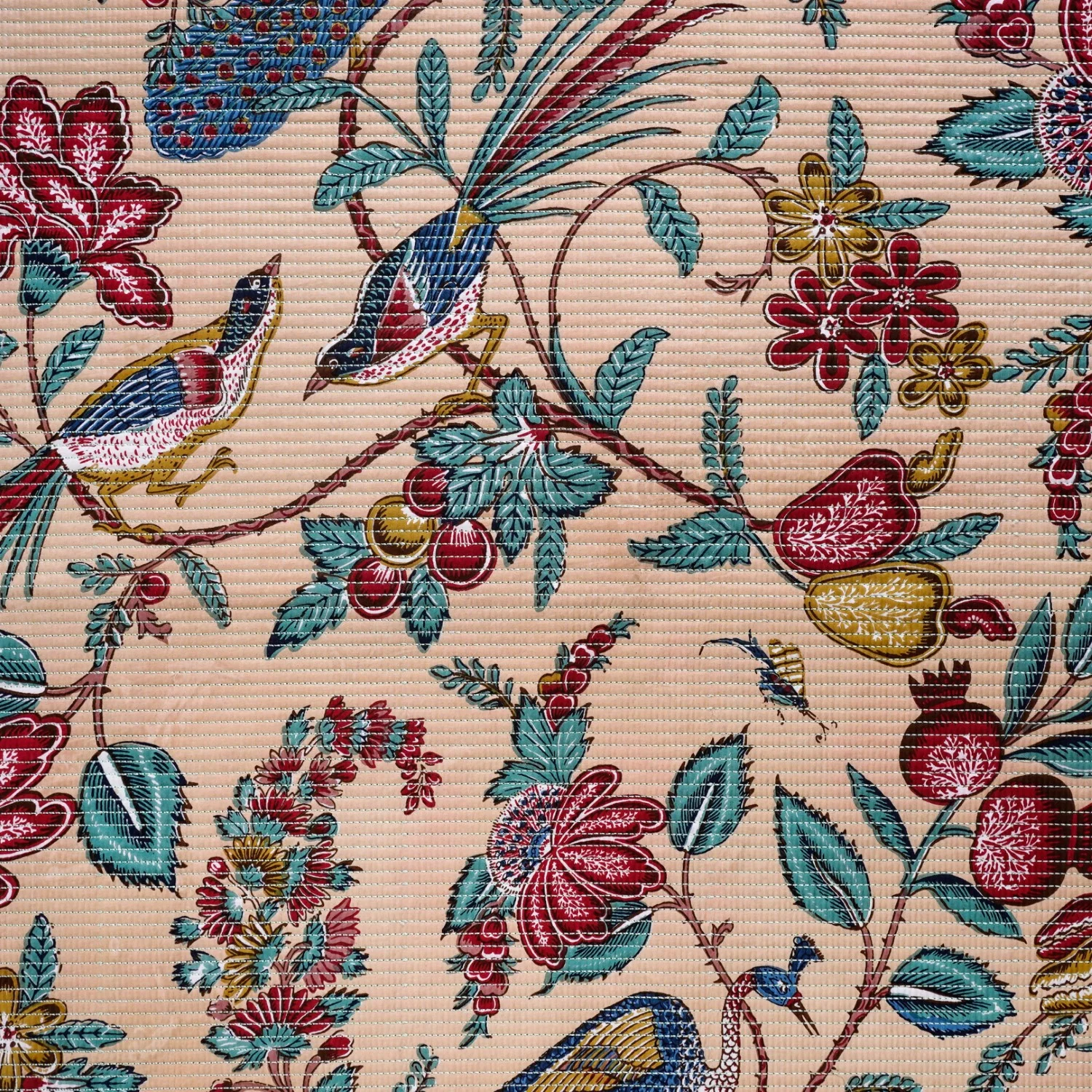 Birdsong Symphony Quilted Bedcover Peach 254x216cm - Image 7