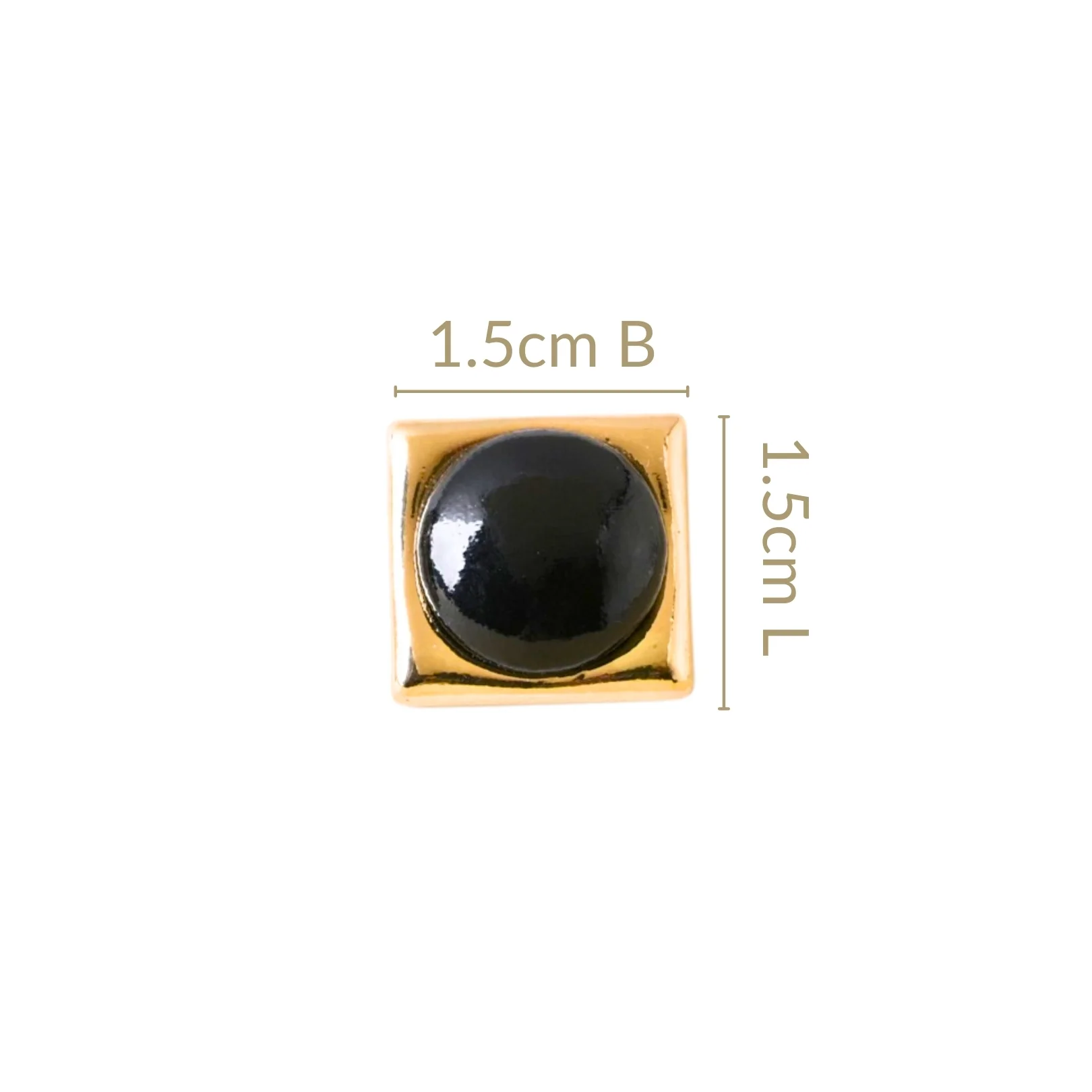 Black And Gold Square Studs - Image 3