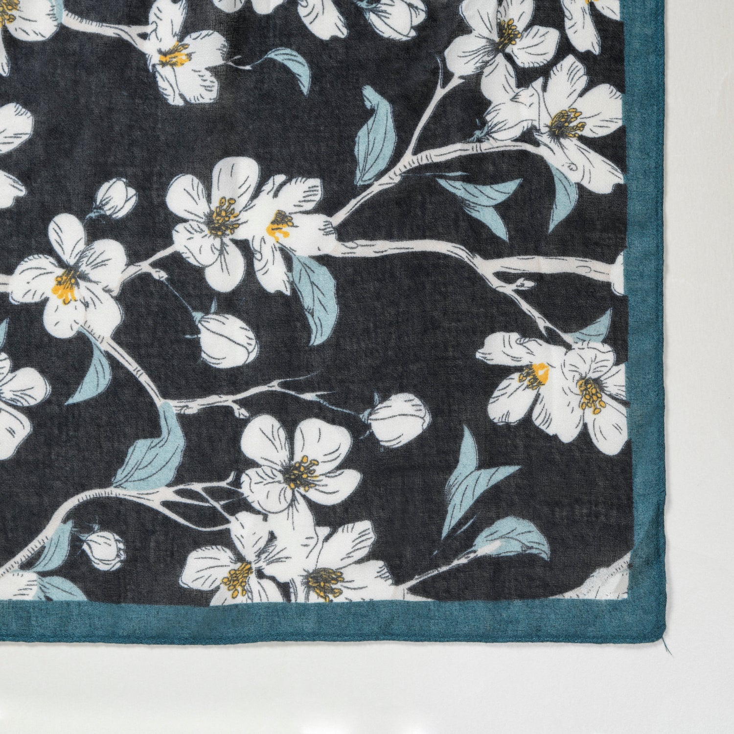Black Floral Scarf For Women - Image 6