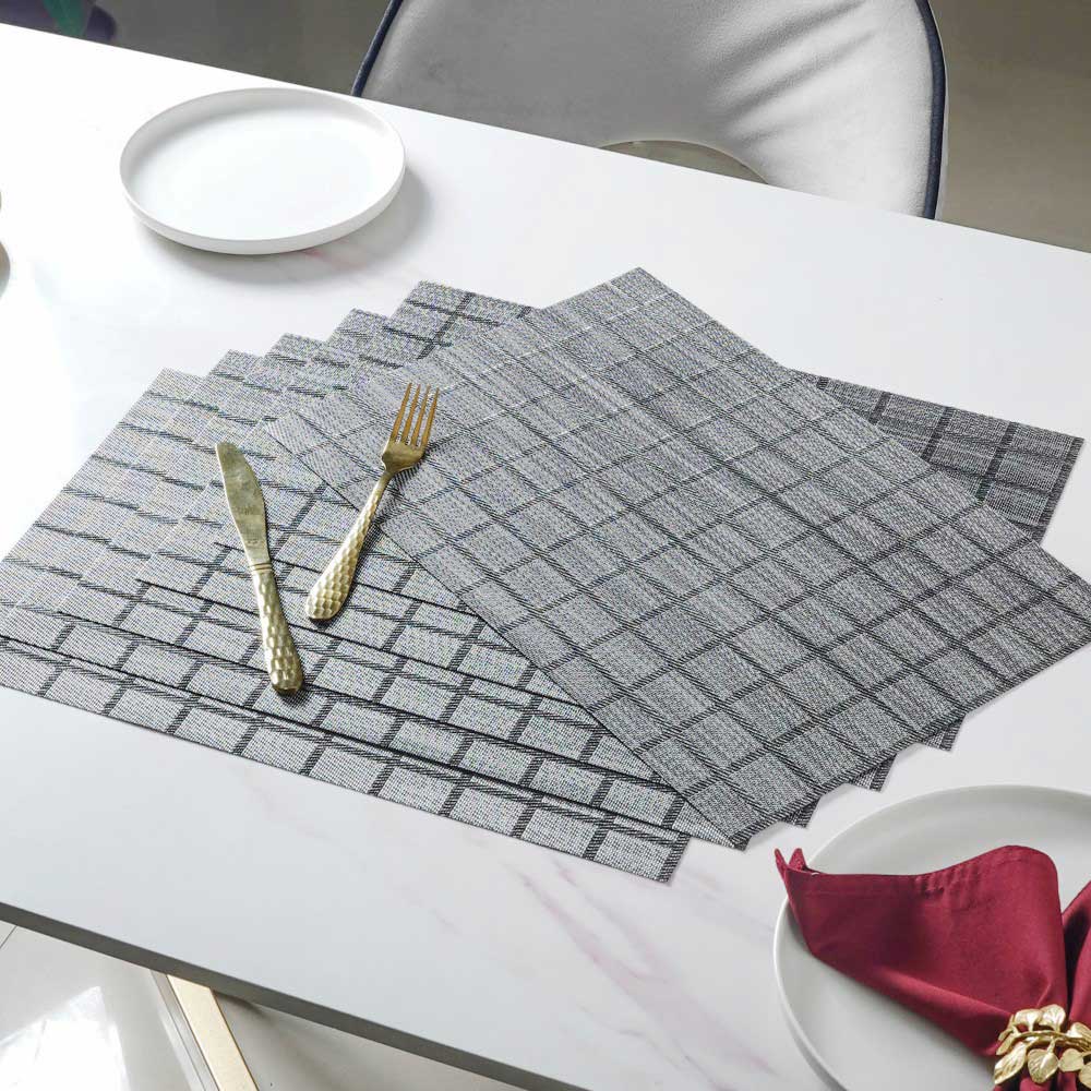 Black PVC Placemat Set of 6 - Image 8