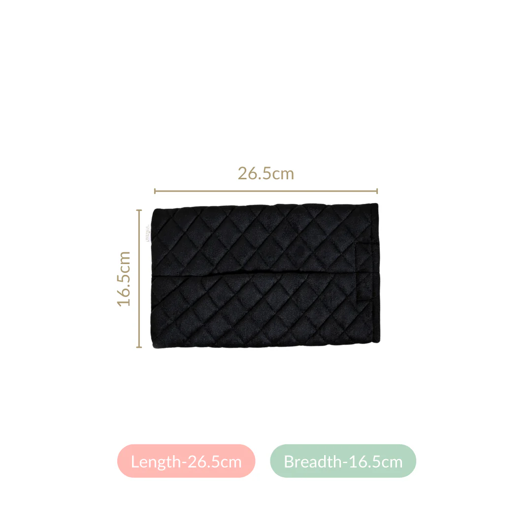 Black Quilted Car Tissue Paper Holder Set Of 2 - Image 4