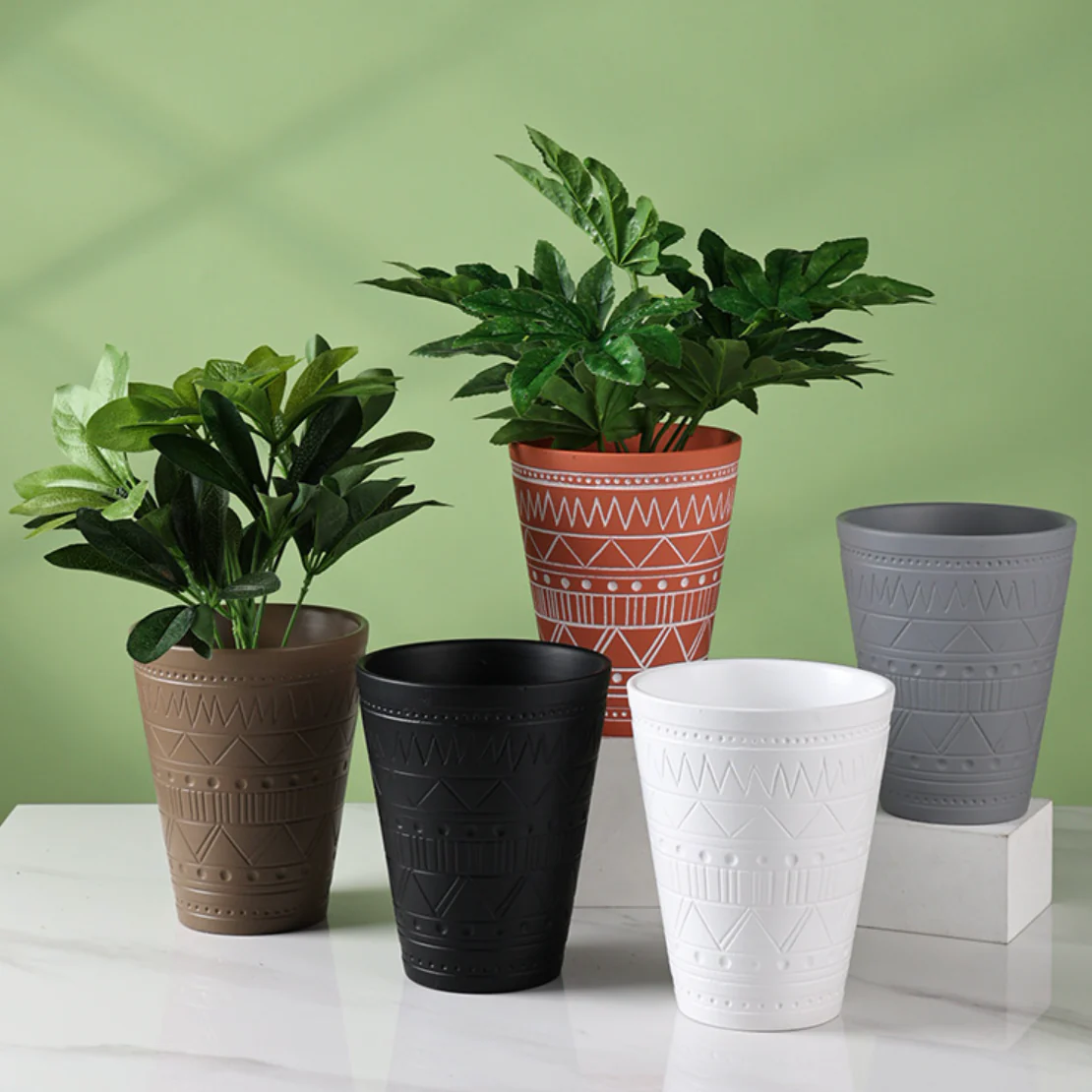 Black Tall Textured Pot - Image 12