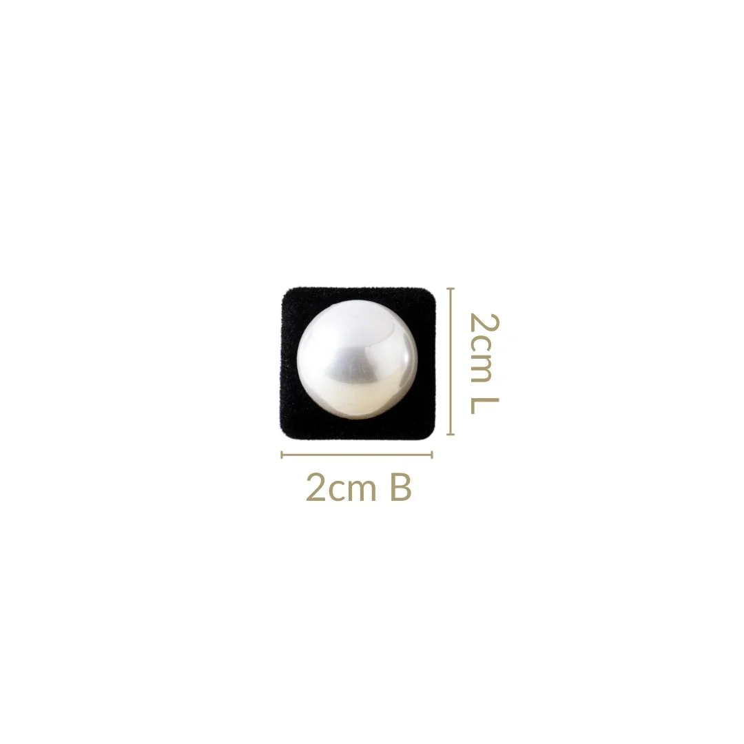 Black Velvet Pearl Square Studs - Image 3