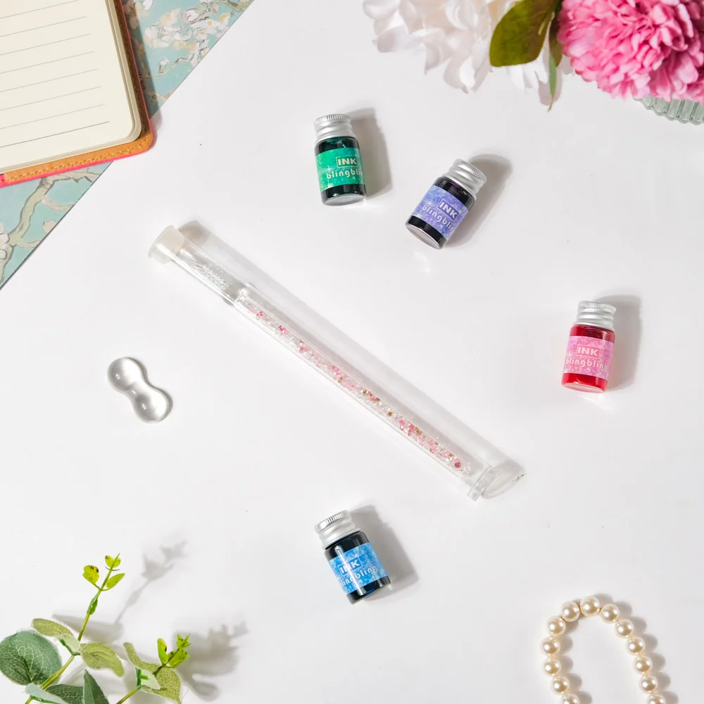 Bling Glass Dip Pen With 4 Ink Bottles - Image 5