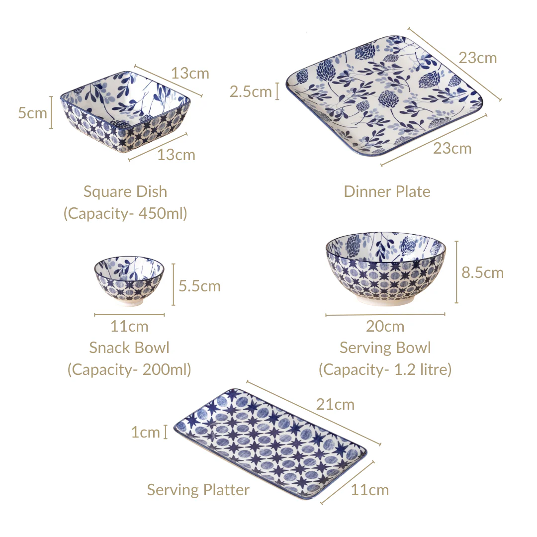 Blue 26 Piece Dinnerware Set For 6 - Image 10