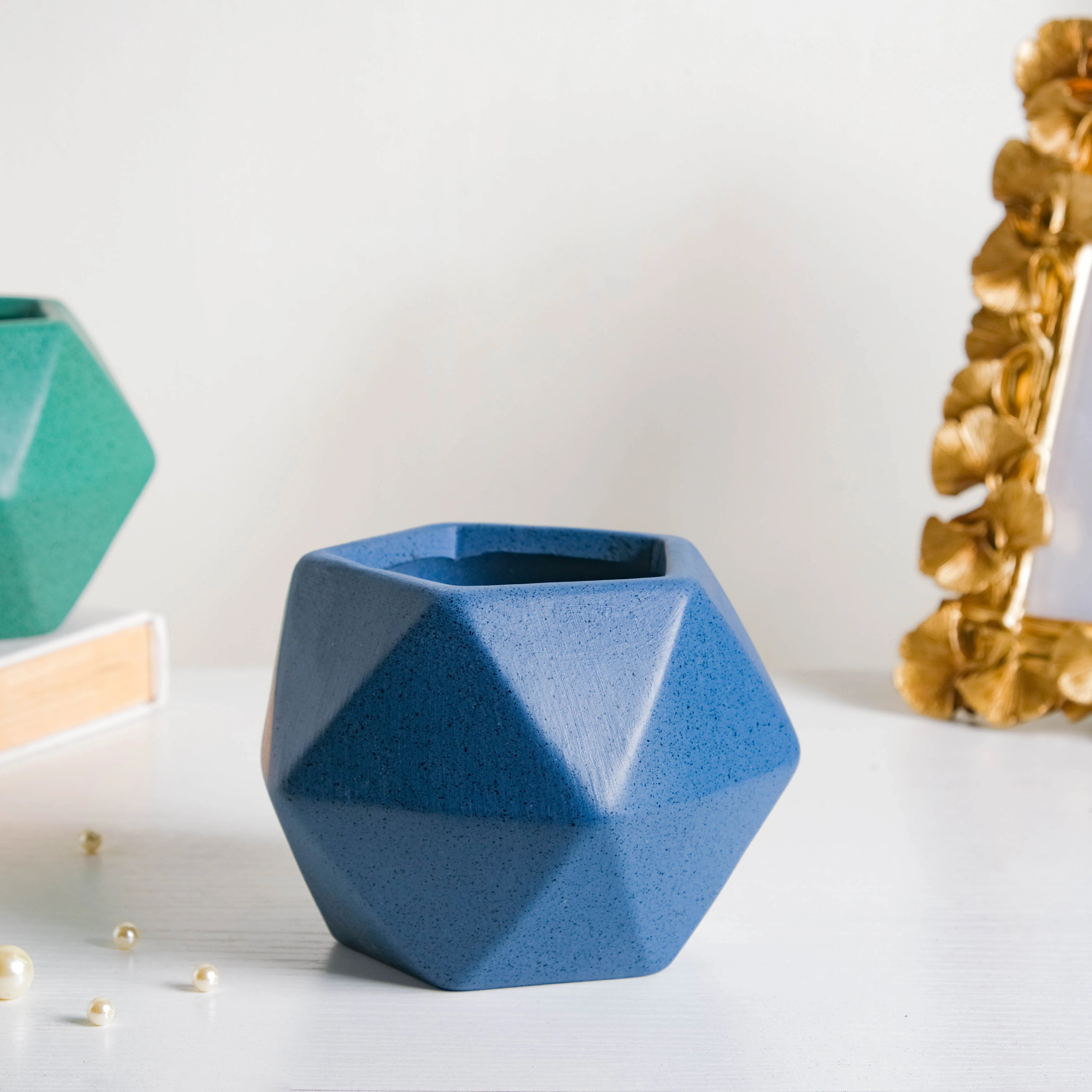 Blue Abstract Plant Pot - Image 6