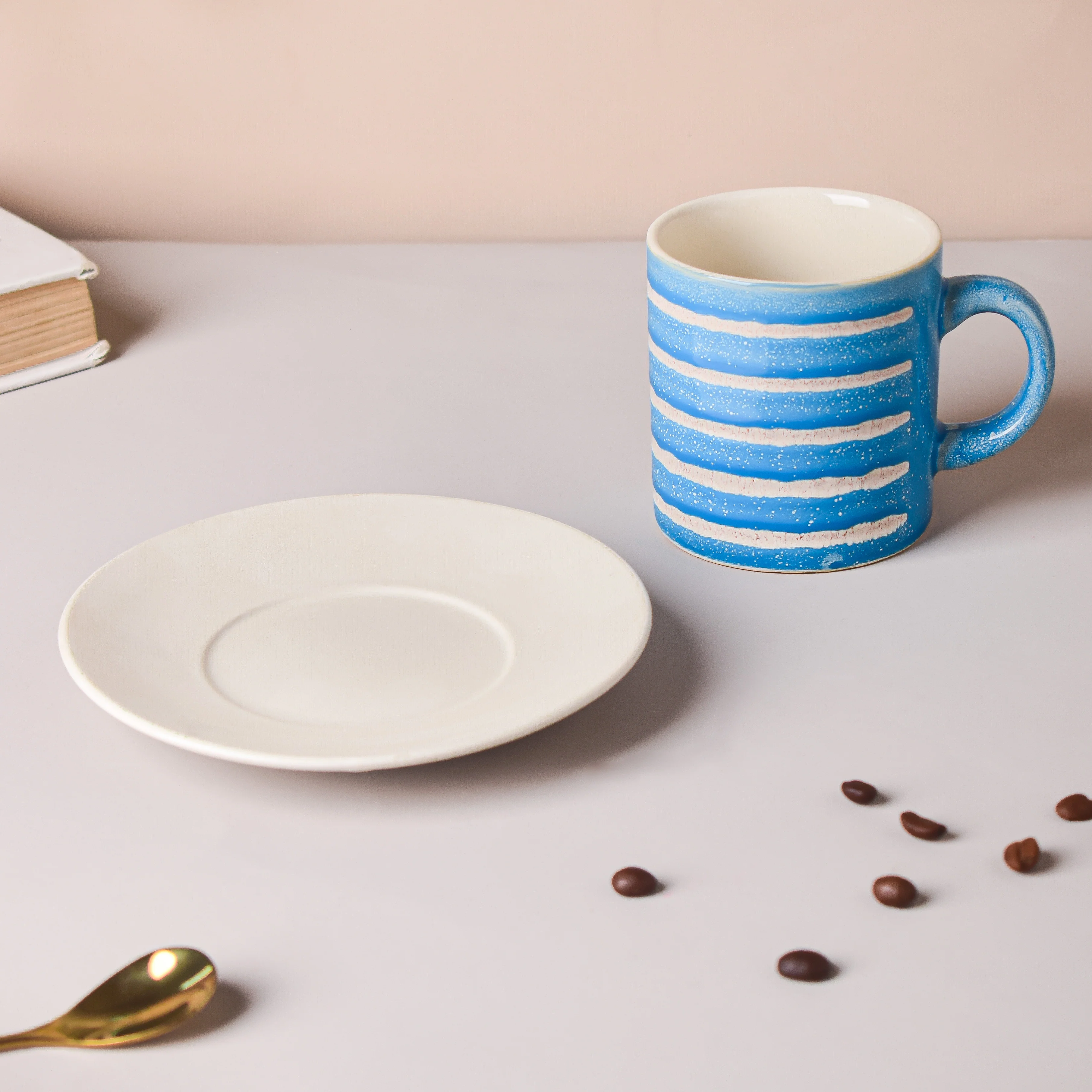 Blue And White Textured Cup Set 150 ml - Image 5
