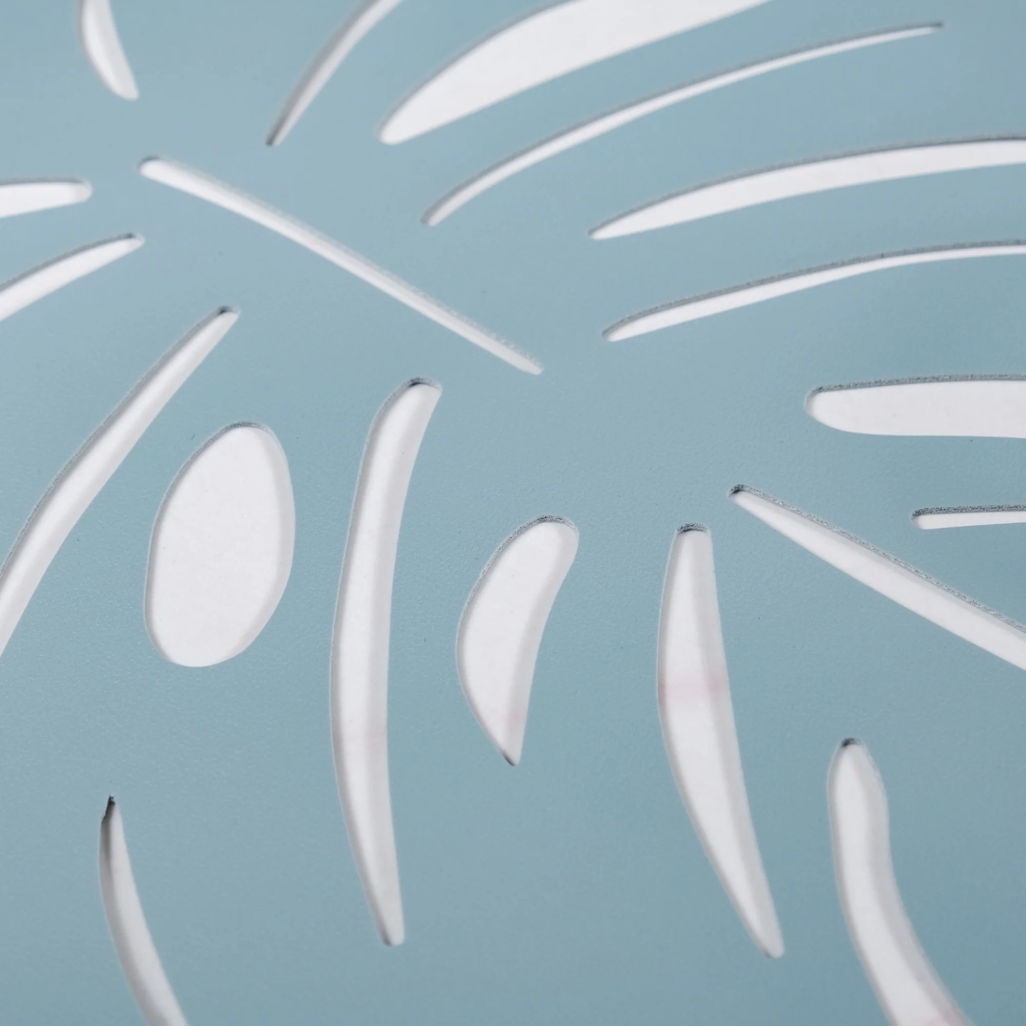 Blue Laser Cut Monstera Leaf Table Mat Set Of 6 - Image 3