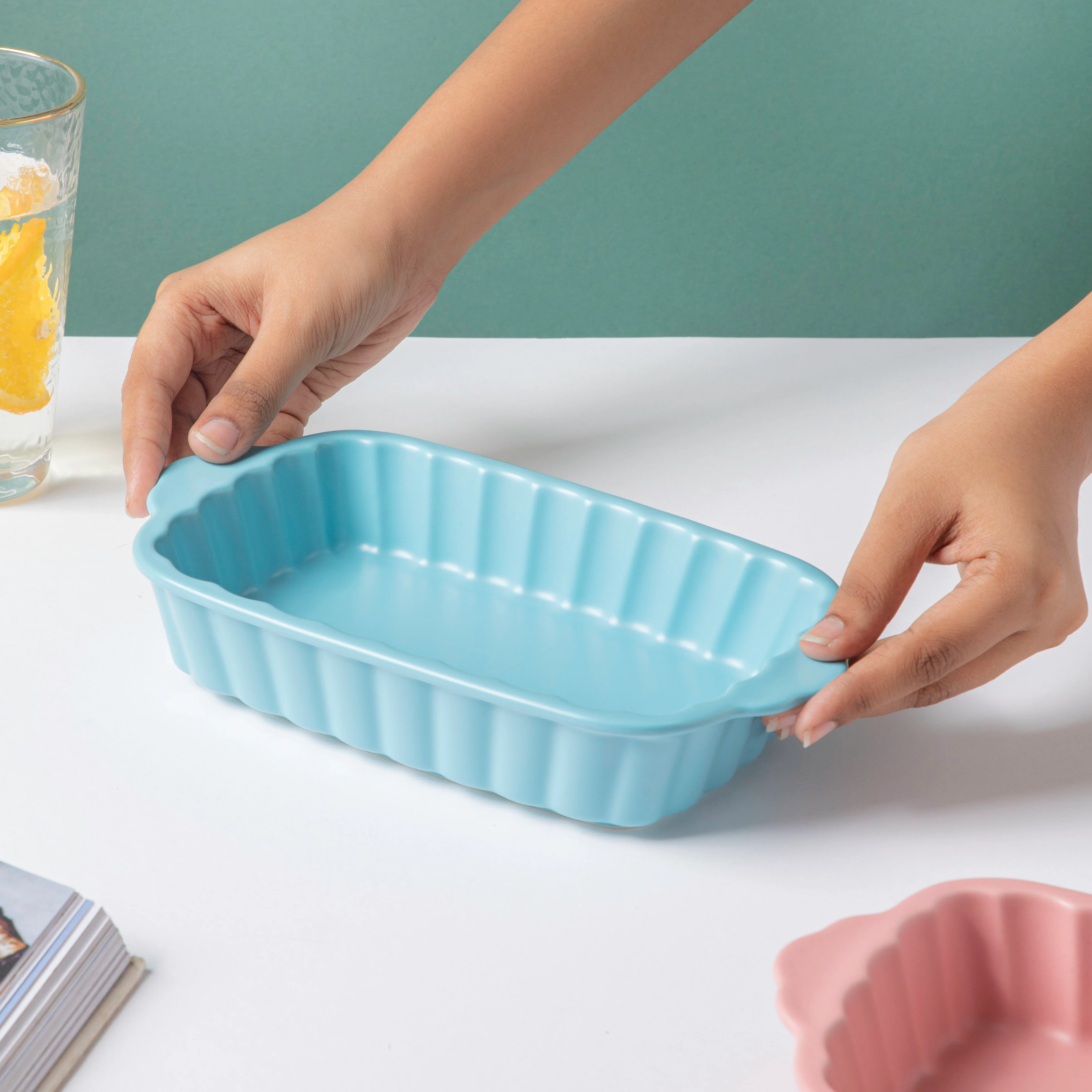 Blue Muffin Textured Baking Tray 7 Inch - Image 2