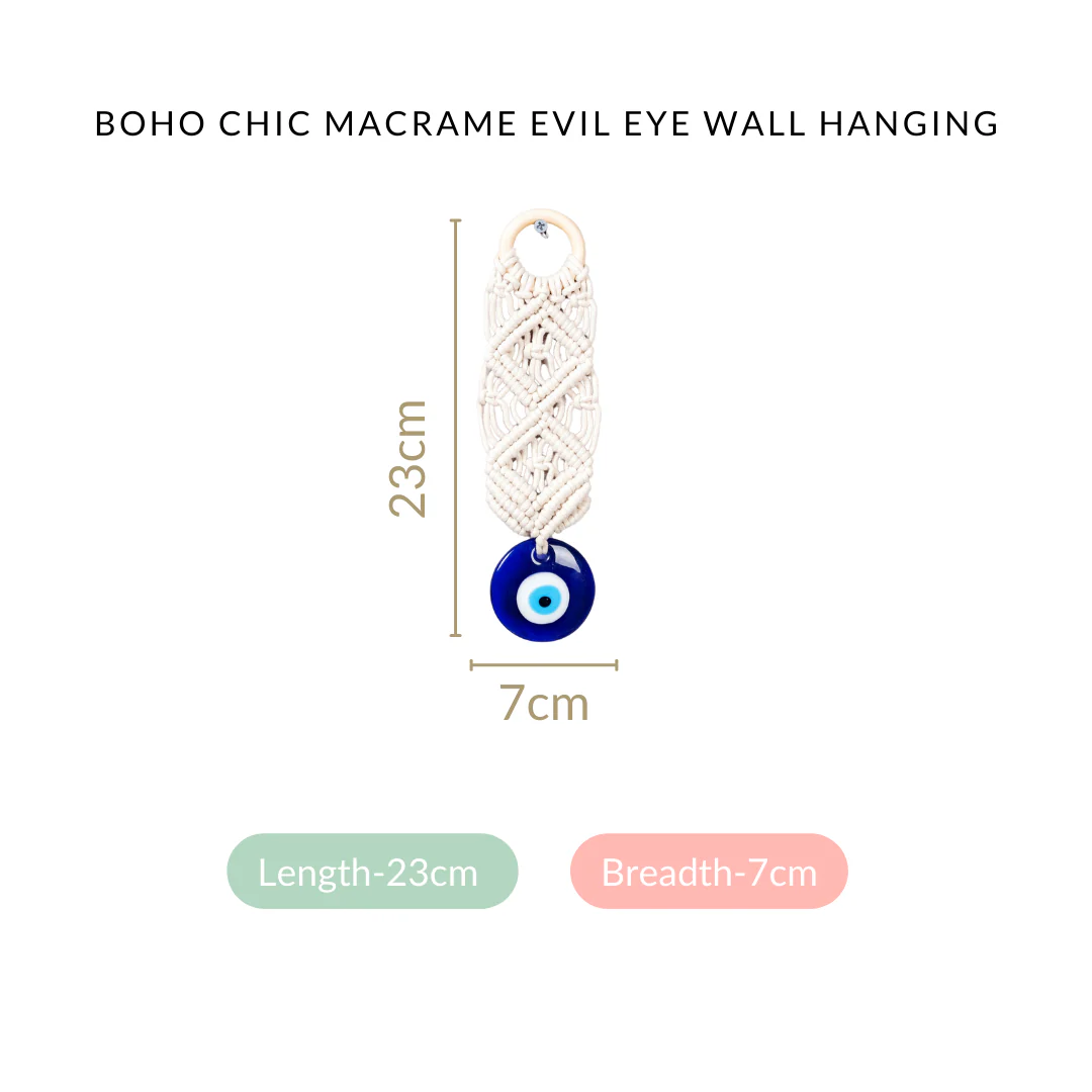 Boho Chic Macrame Evil Eye Wall Hanging - Image 4
