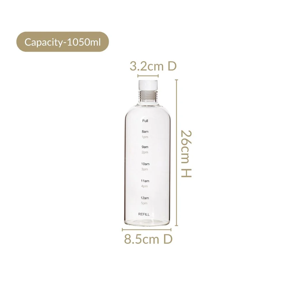 Borosilicate Glass Water Bottle 1050ml - Image 3