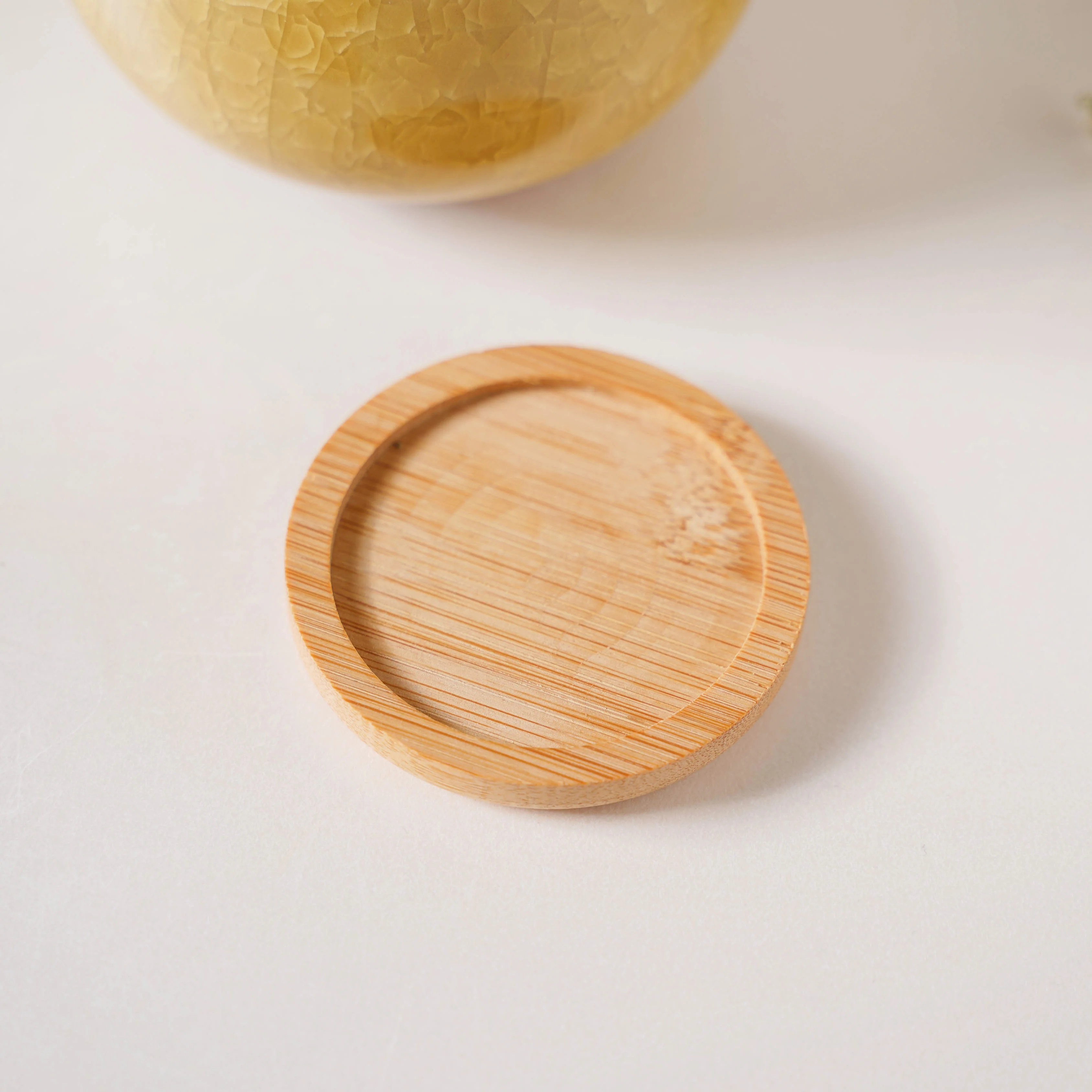 Botanica Ochre Ceramic Planter With Coaster - Image 7