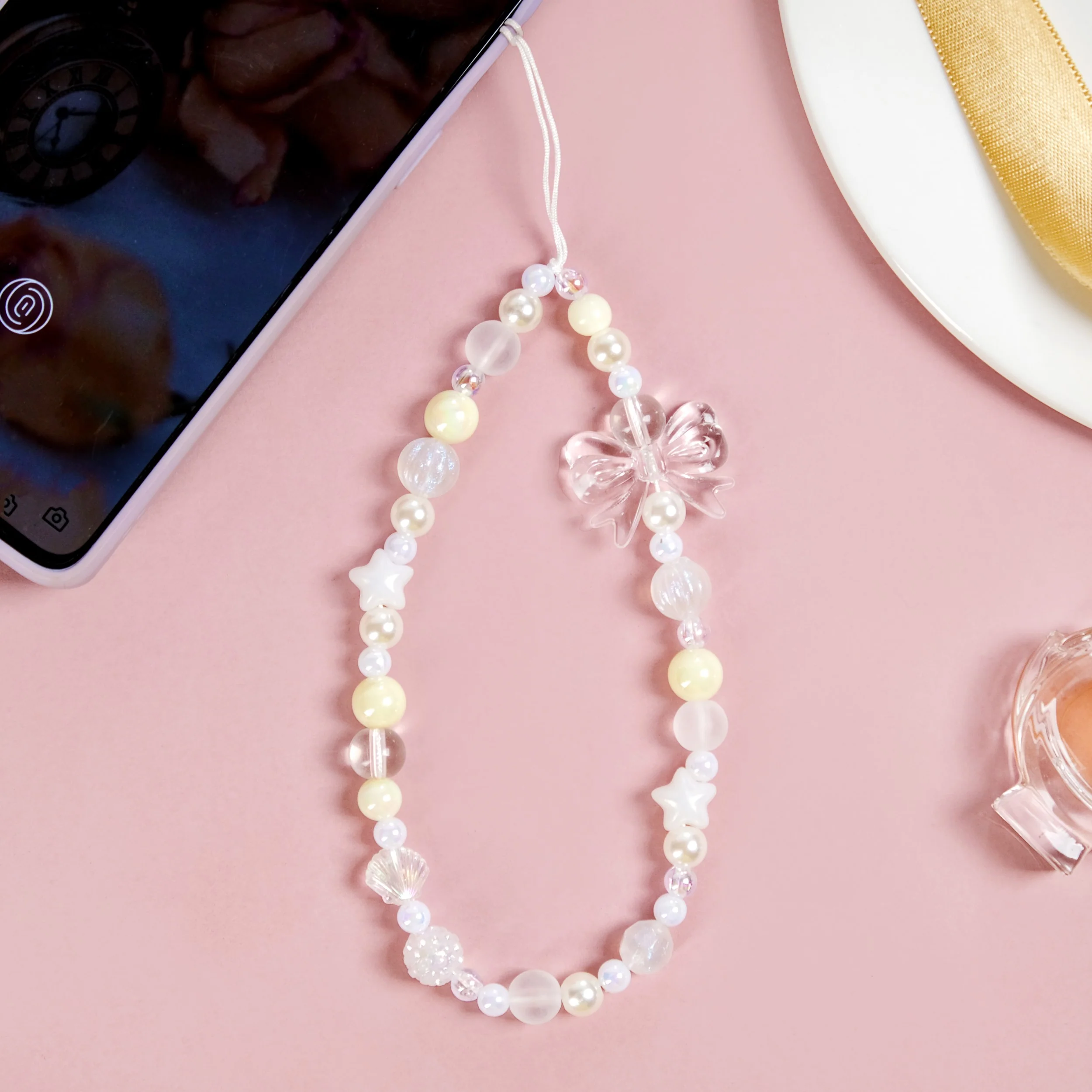 Bow And Beads Cute Phone Charm - Image 3