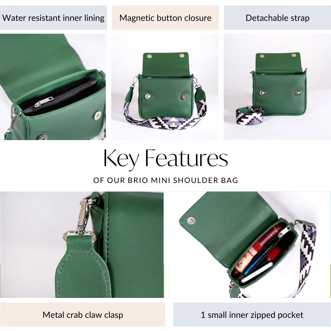 Brio Cheeky Chic Shoulder Bag Green - Image 5