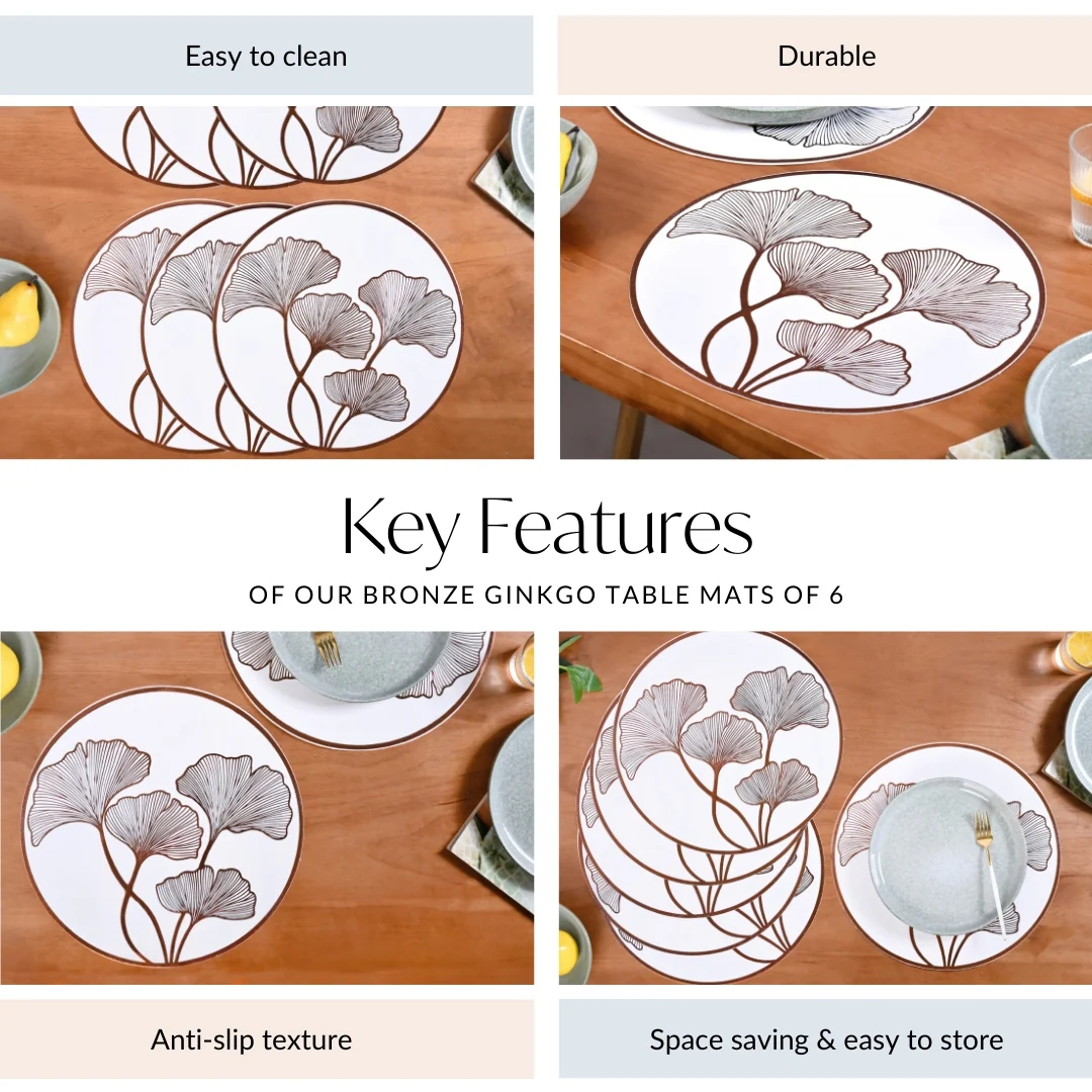 Bronze Ginkgo Table Mats Set Of 6 - Image 5