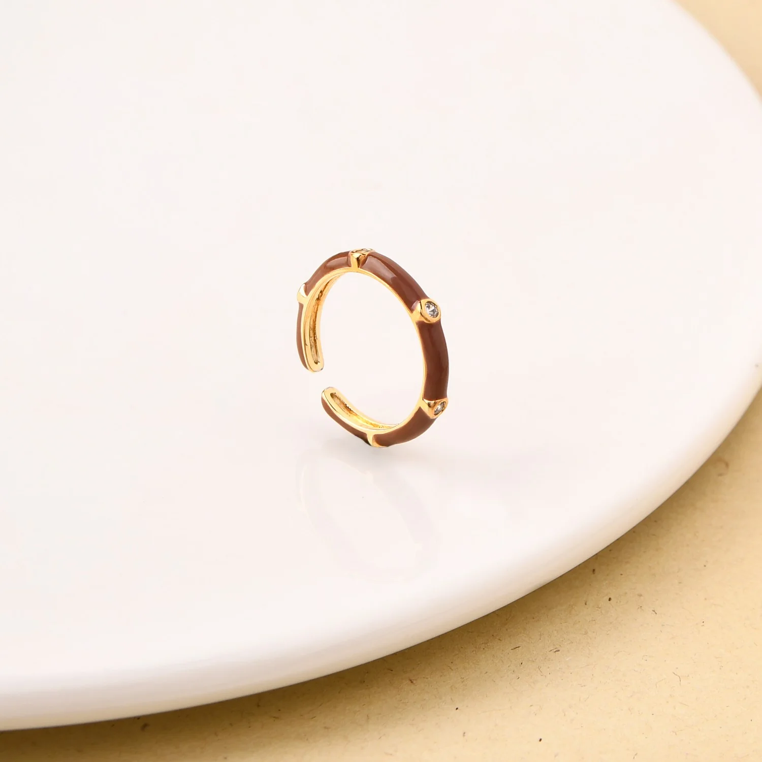 Brown And Gold Statement Stone Ring - Image 5