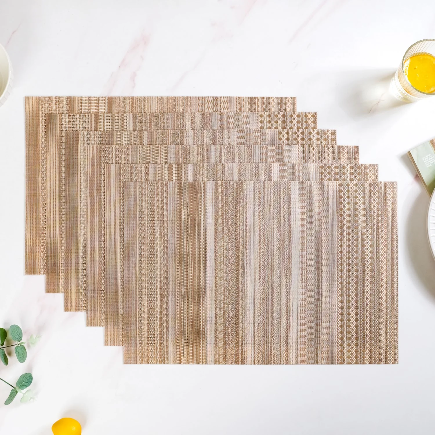 Brownish Beige Dinner Table Mat Set Of 6 - Image 2