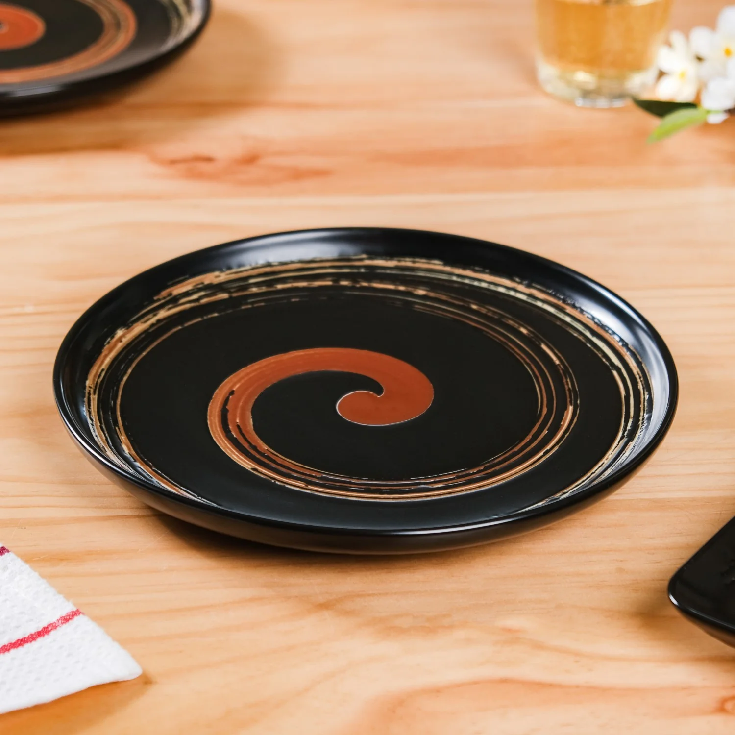 Brushstroke Round Exotic Dinner Plate Set Of 4 10 Inch - Image 3