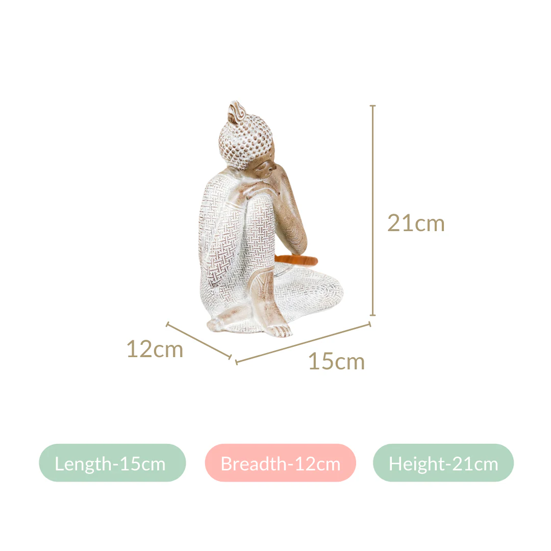 Buddha Idol Showpiece For Home Decor 8 Inch - Image 6