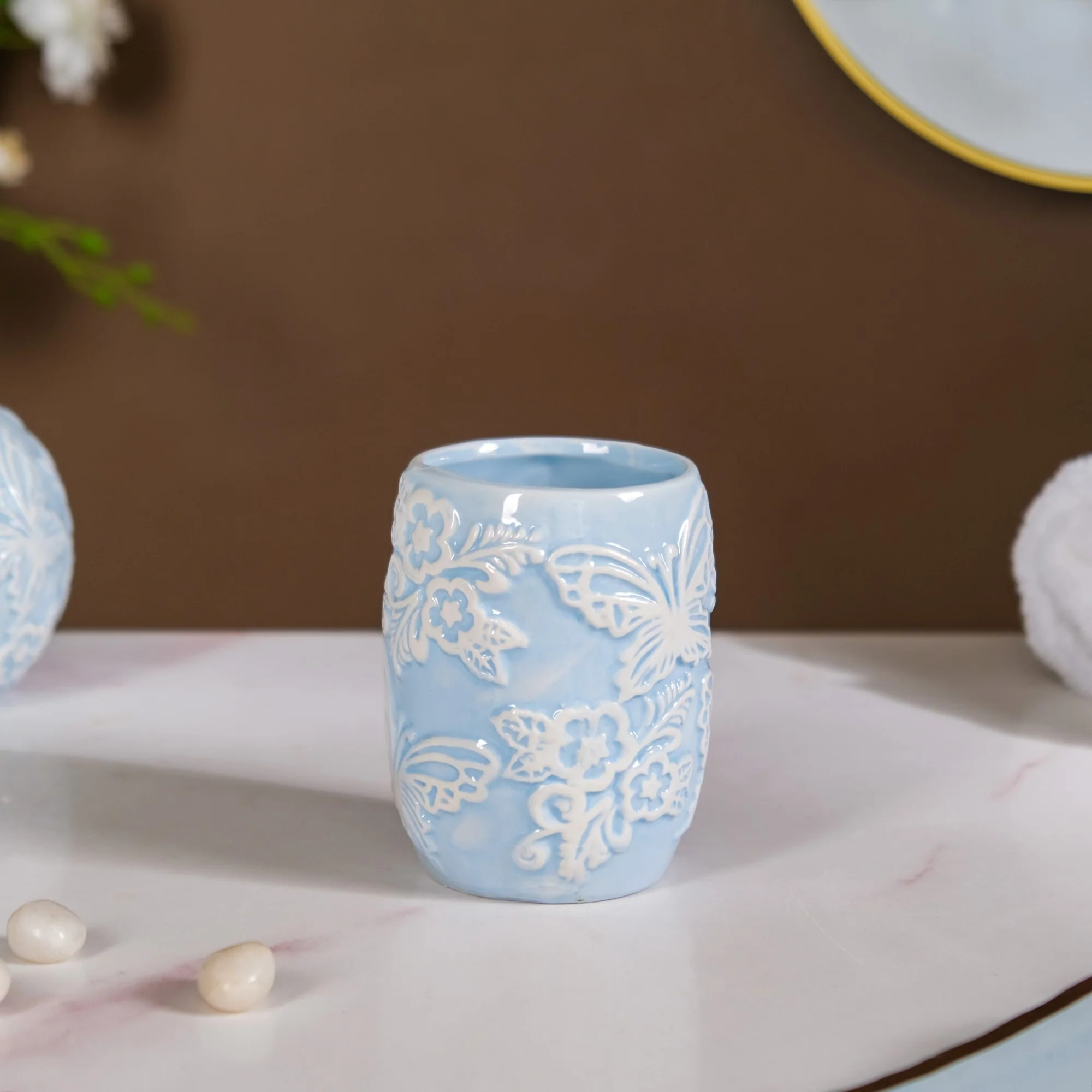 Butterfly Bath Set Of 3 Blue - Image 7