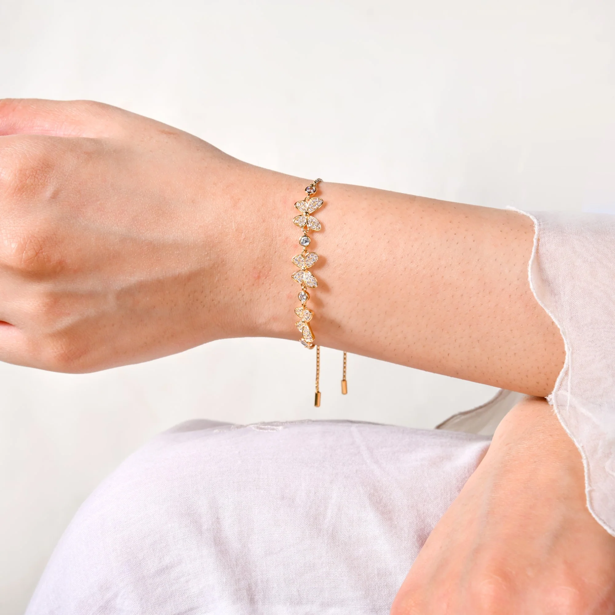 Butterfly Charm Gold Bracelet - Image 2