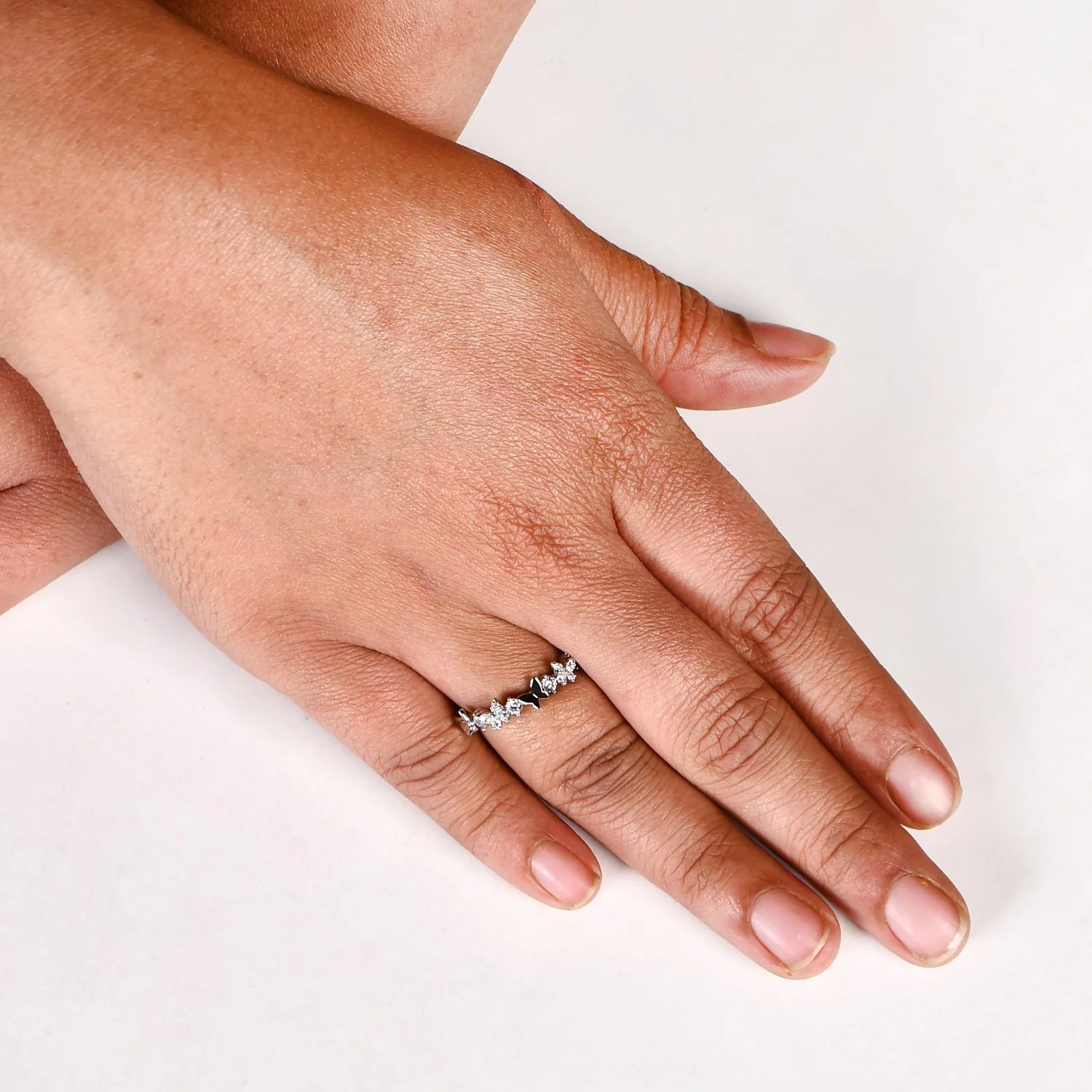 Butterfly Dainty Adjustable Silver Ring - Image 2
