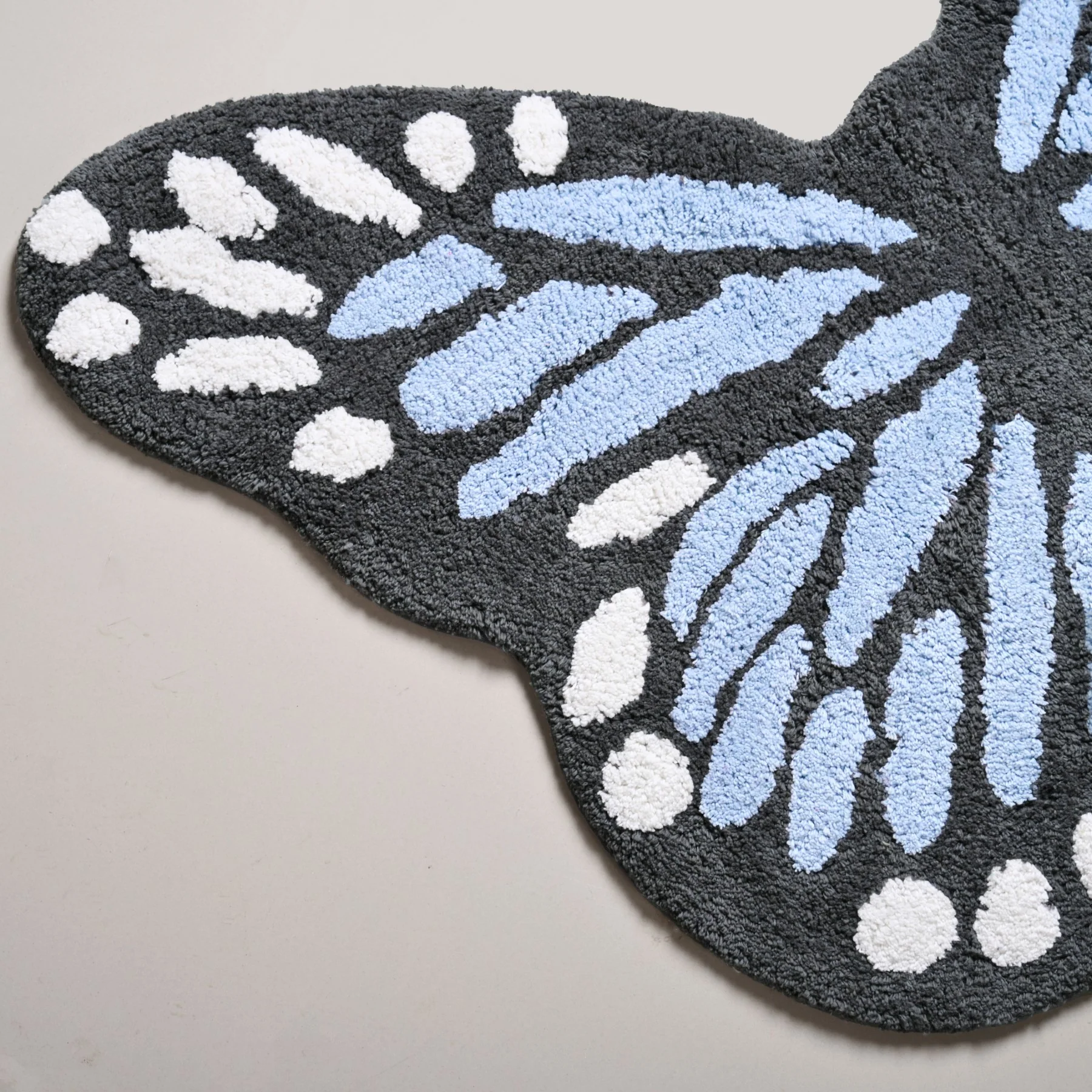 Butterfly Tufted Cotton Anti Slip Floor Mat 80x60cm - Image 7