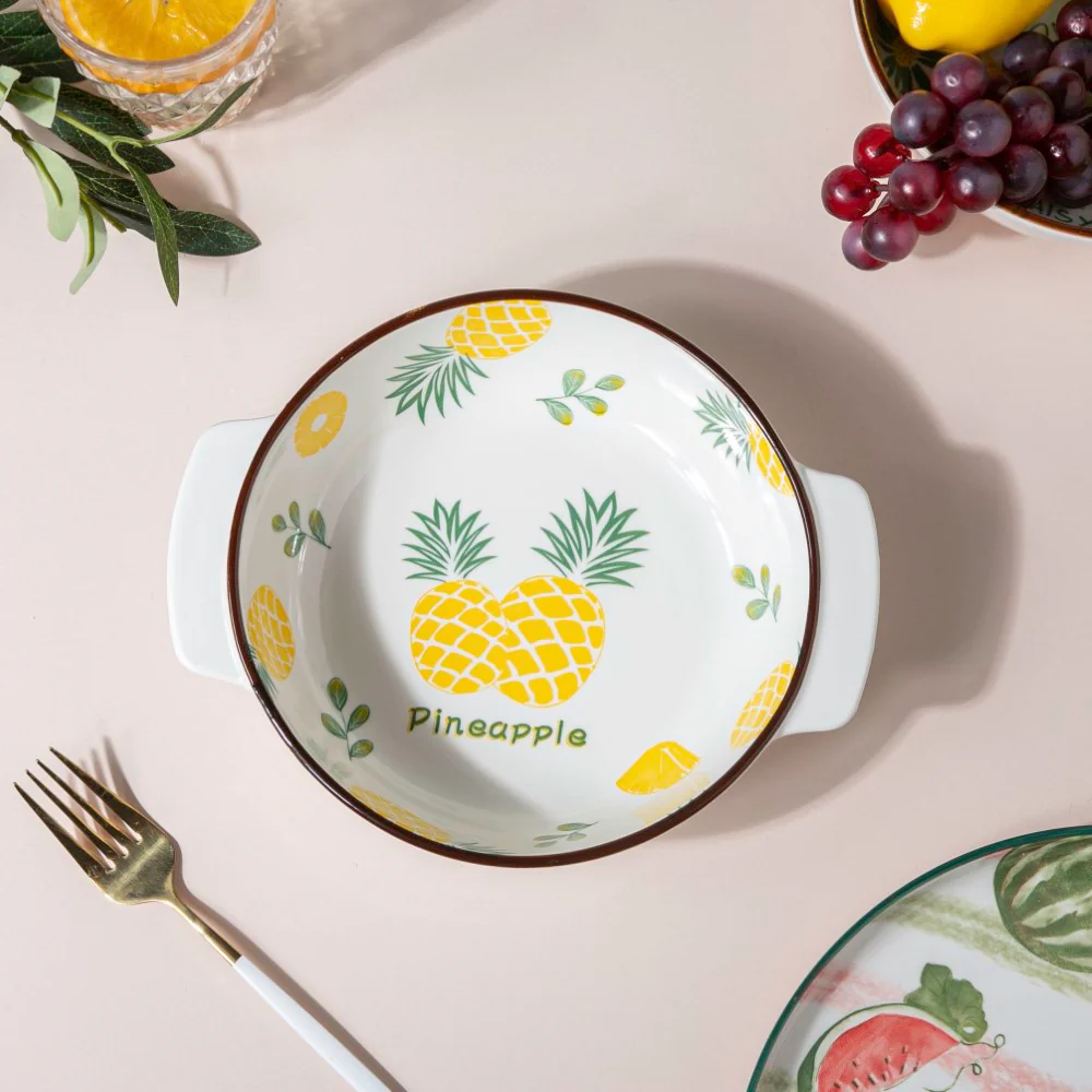 Pineapple Baking Bowl With Handles 7.5 Inch 500 ml - Image 3