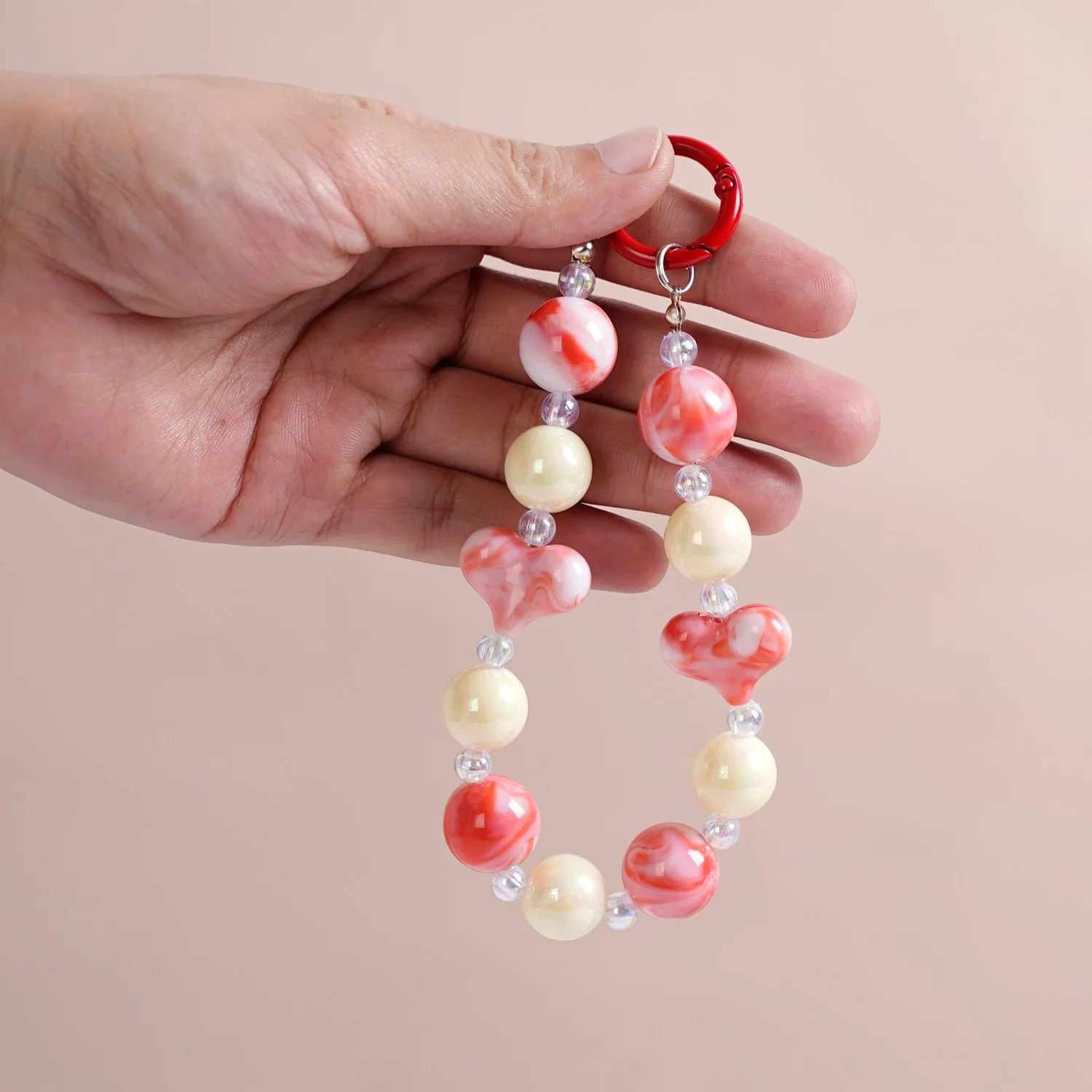 Candy Floss Daze Keychain Red And White - Image 2