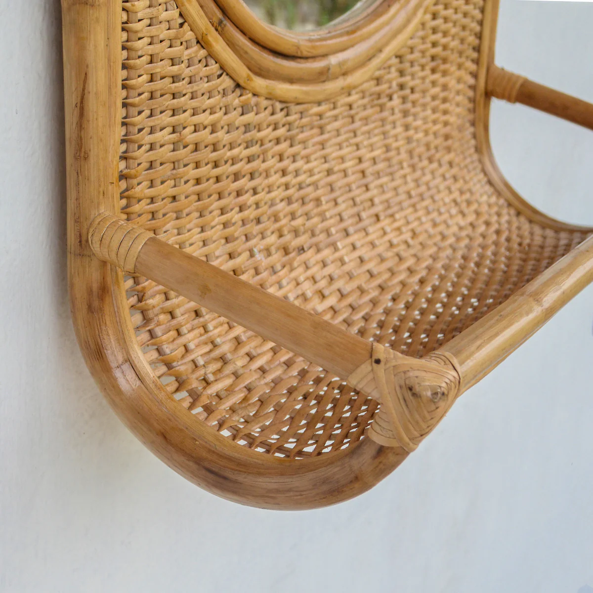 Cane Mirror with Shelf - Image 2