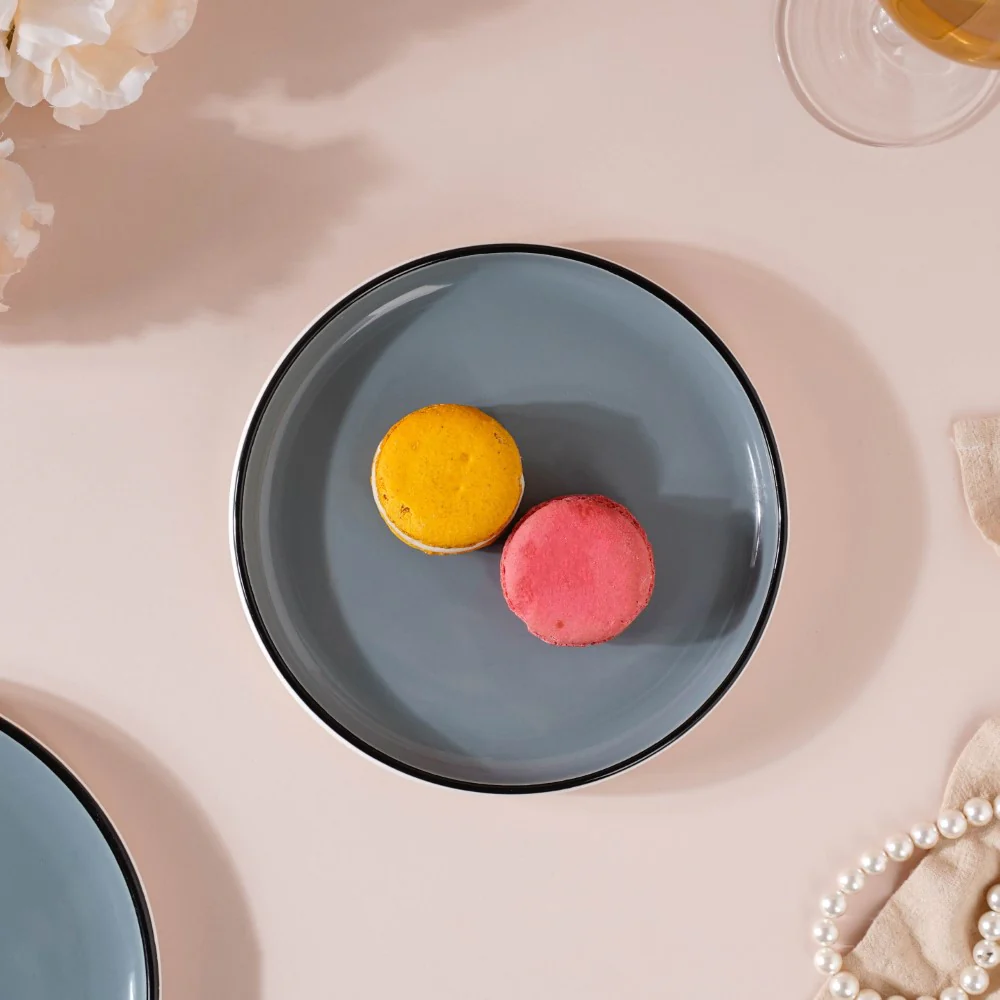 Cara Sleek Ceramic Side Plate Grey 7 Inch - Image 3